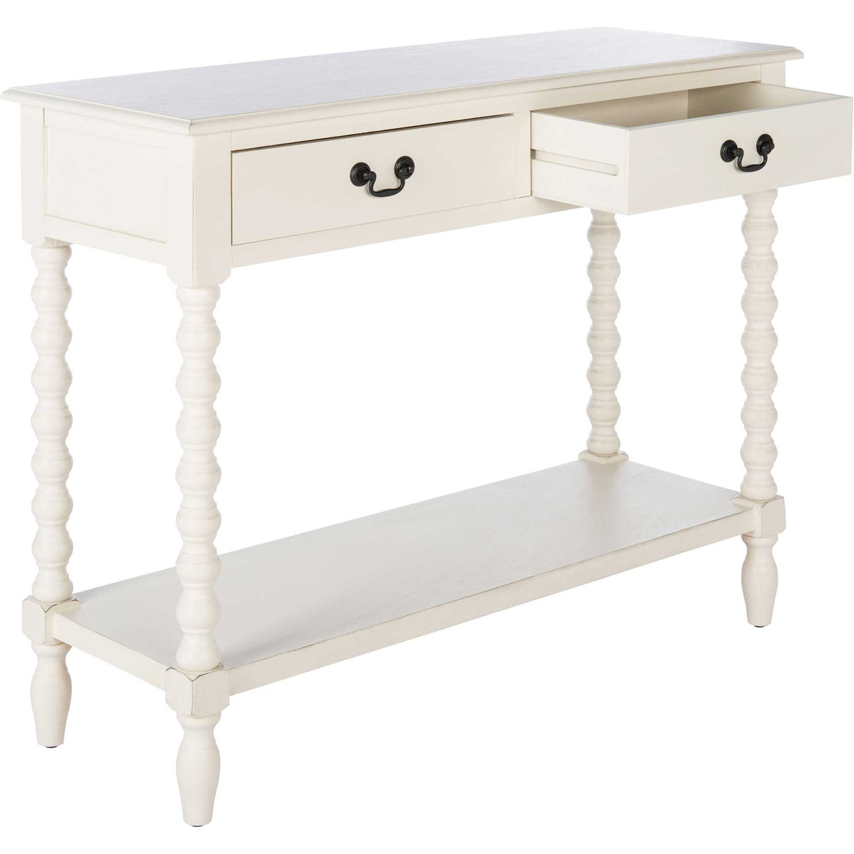 Atalia 2 Drawer Console Table Distressed White