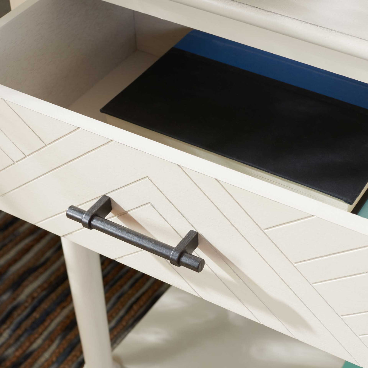 Pebbles 2 Drawer Console Table Distressed White