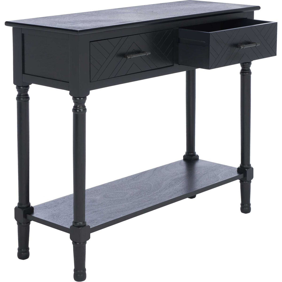 Pebbles 3 Drawer Console Table Black