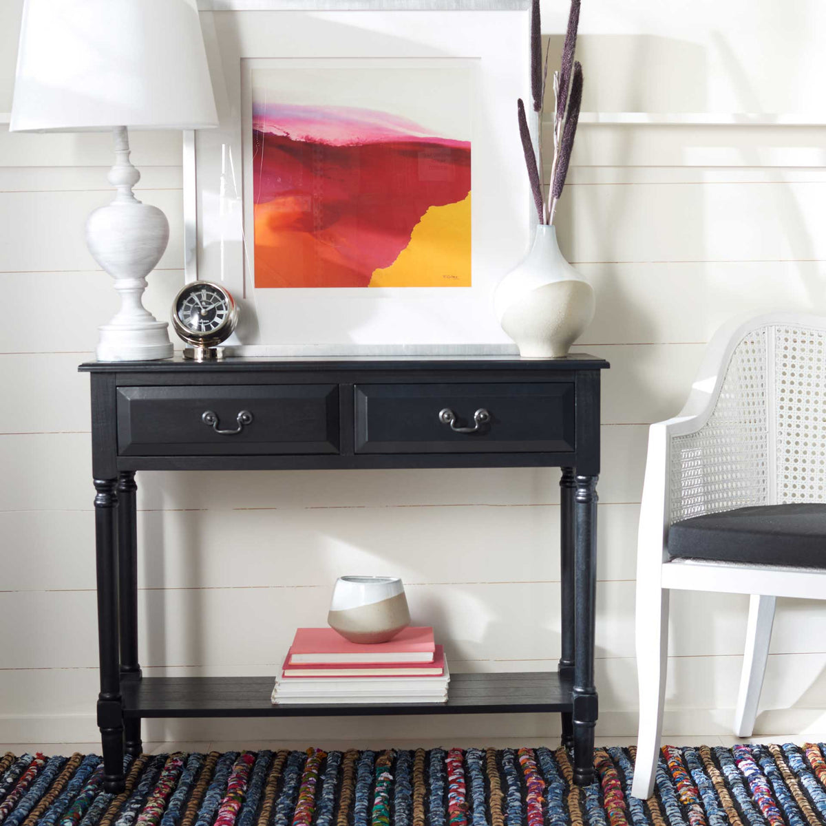 Providence 2 Drawer Console Table Black