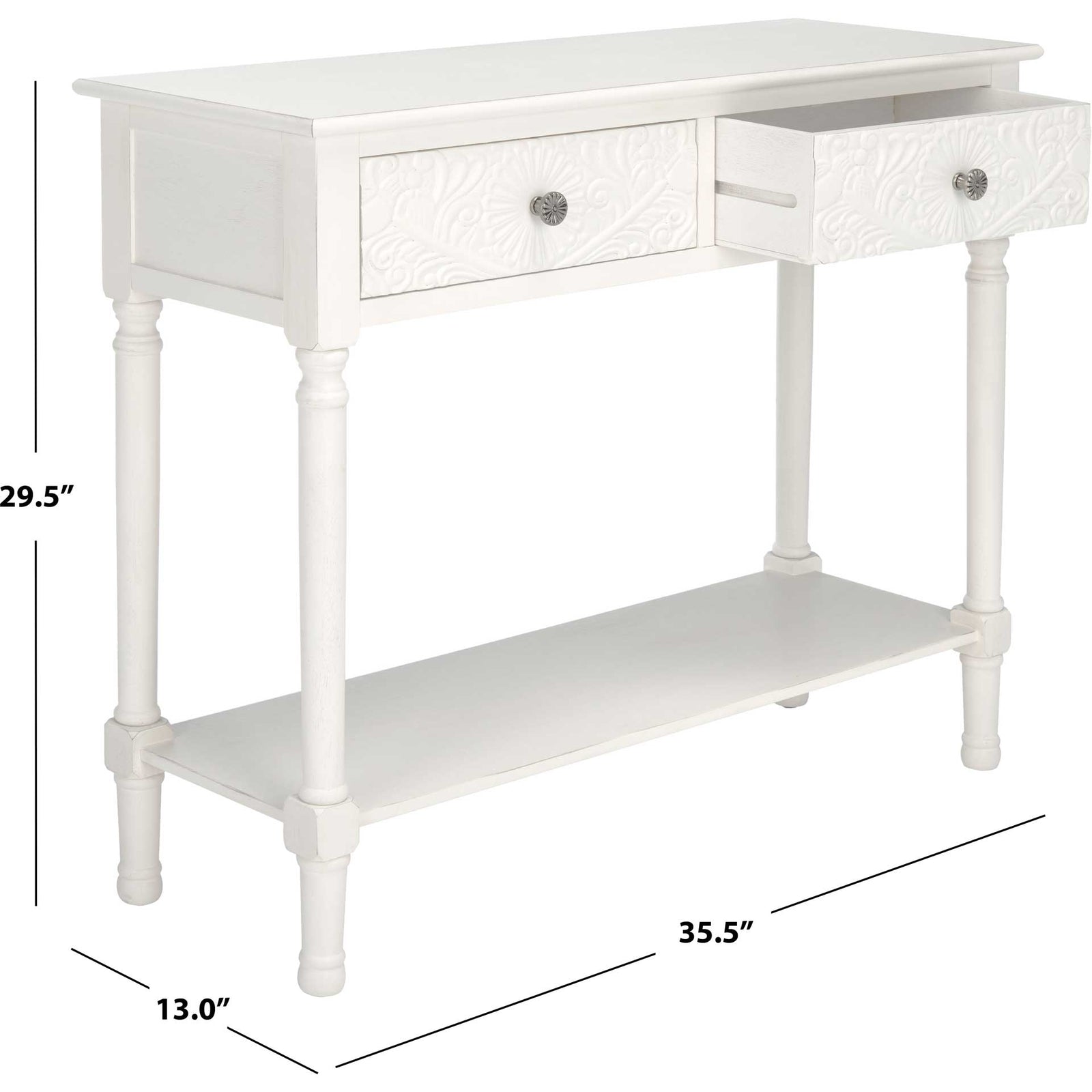 Jonco 2 Drawer Console Table Distressed White