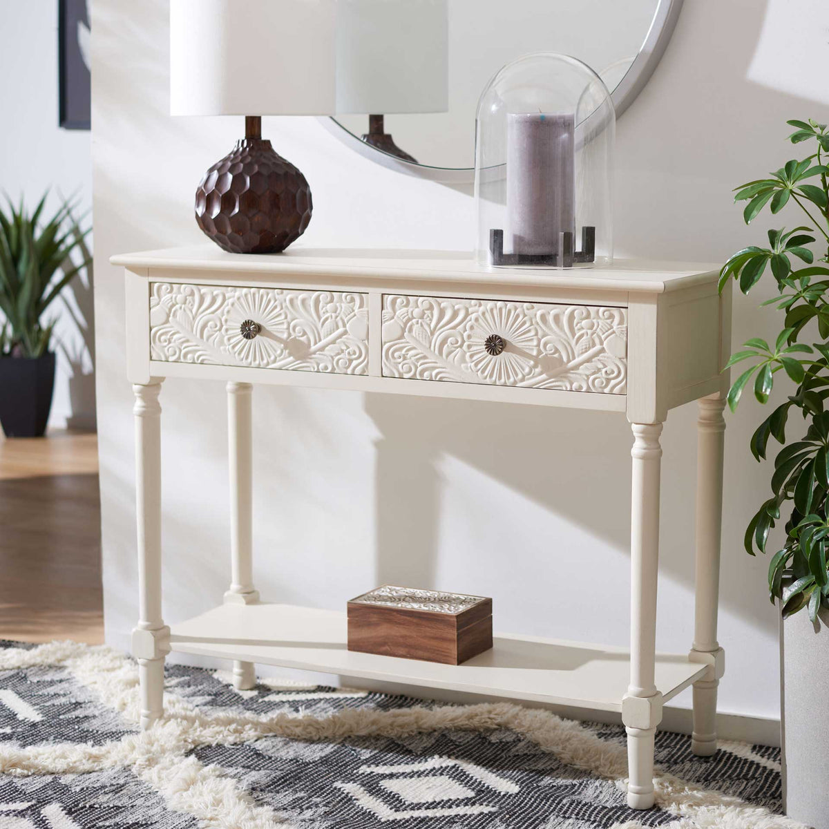 Jonco 2 Drawer Console Table Distressed White