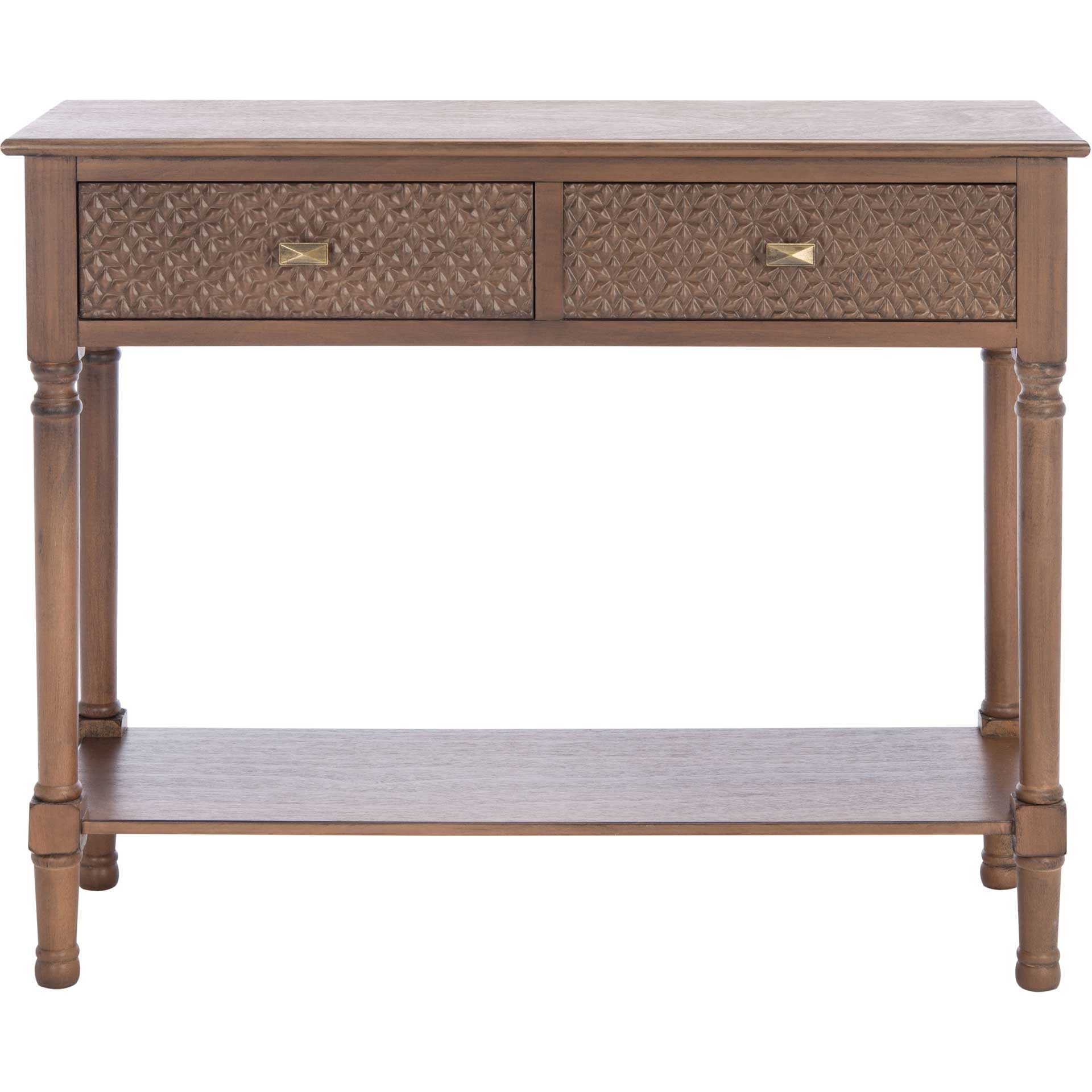 Haleigh 2 Drawer Console Table Brown