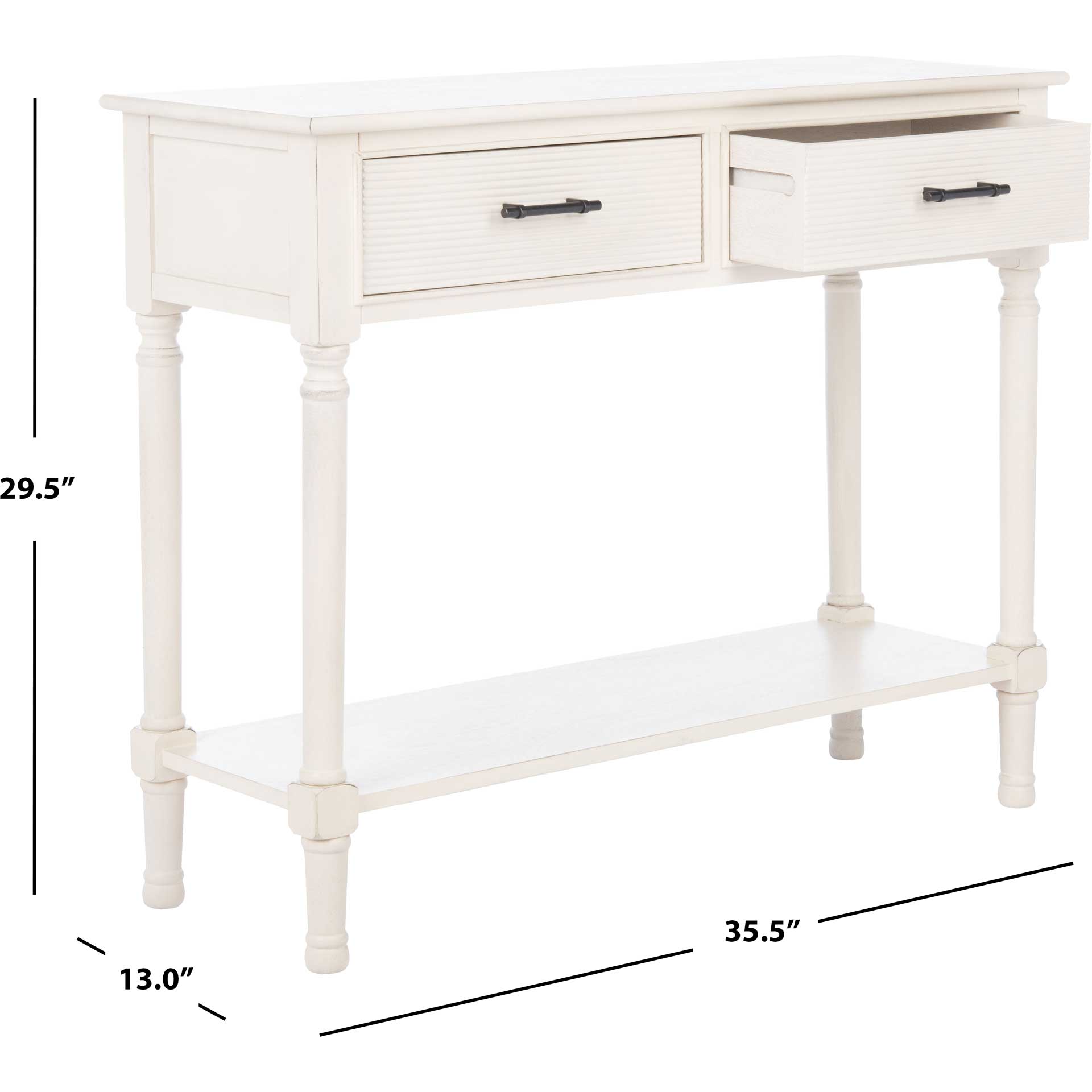 Rylee 2 Drawer Console Table Distressed White