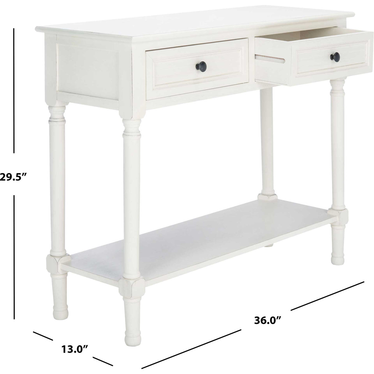 Talita 2 Drawer Console Table Distressed White