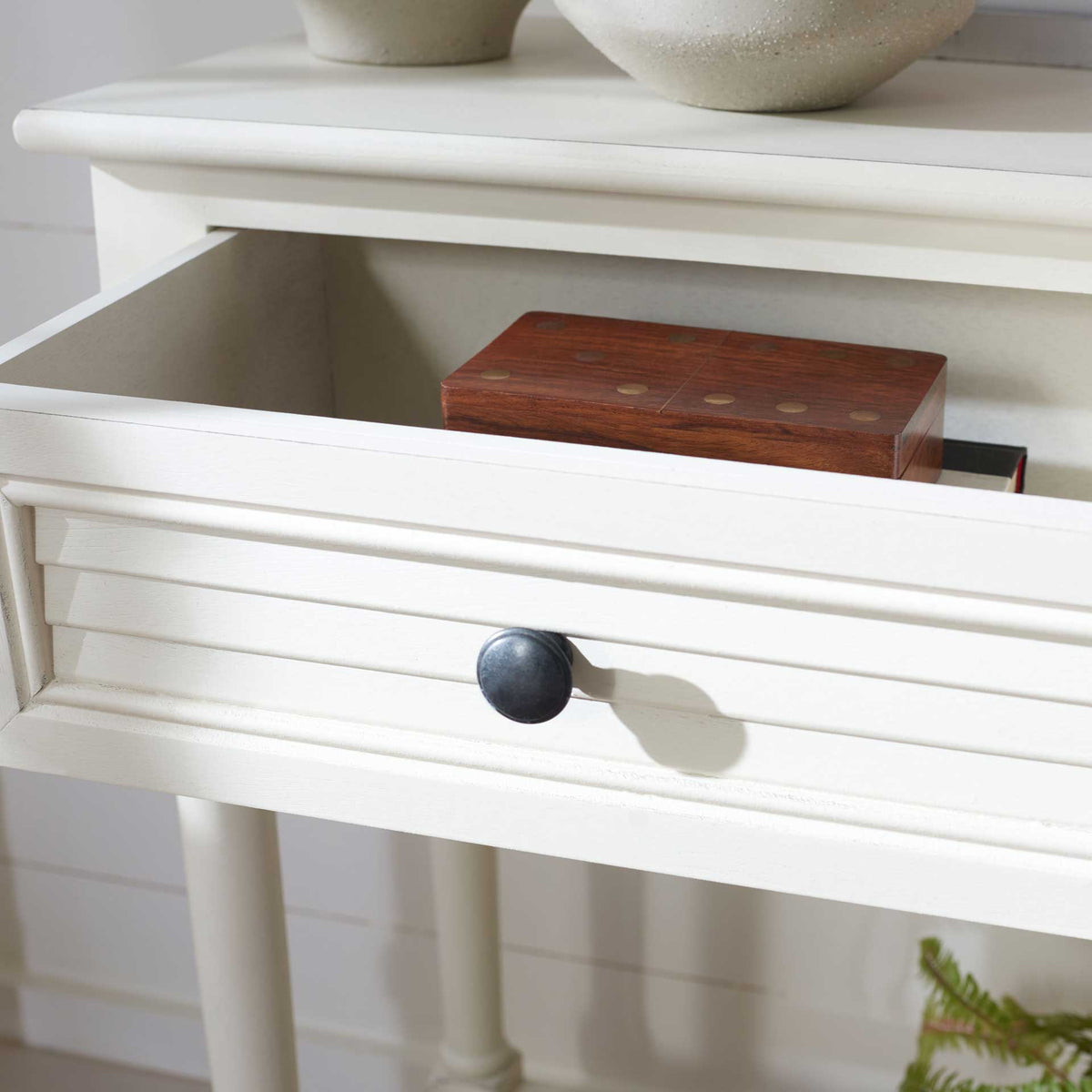 Talita 2 Drawer Console Table Distressed White