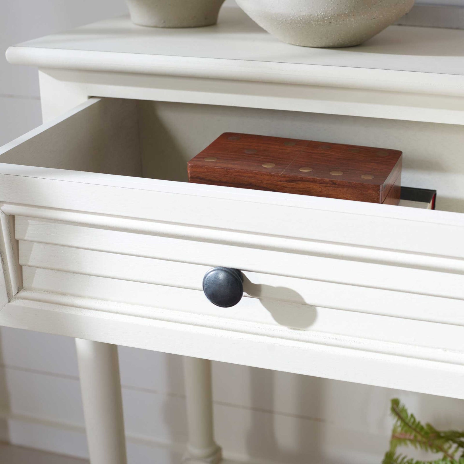 Talita 2 Drawer Console Table Distressed White