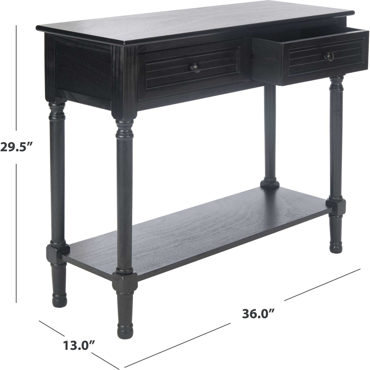 Talita 2 Drawer Console Table Black