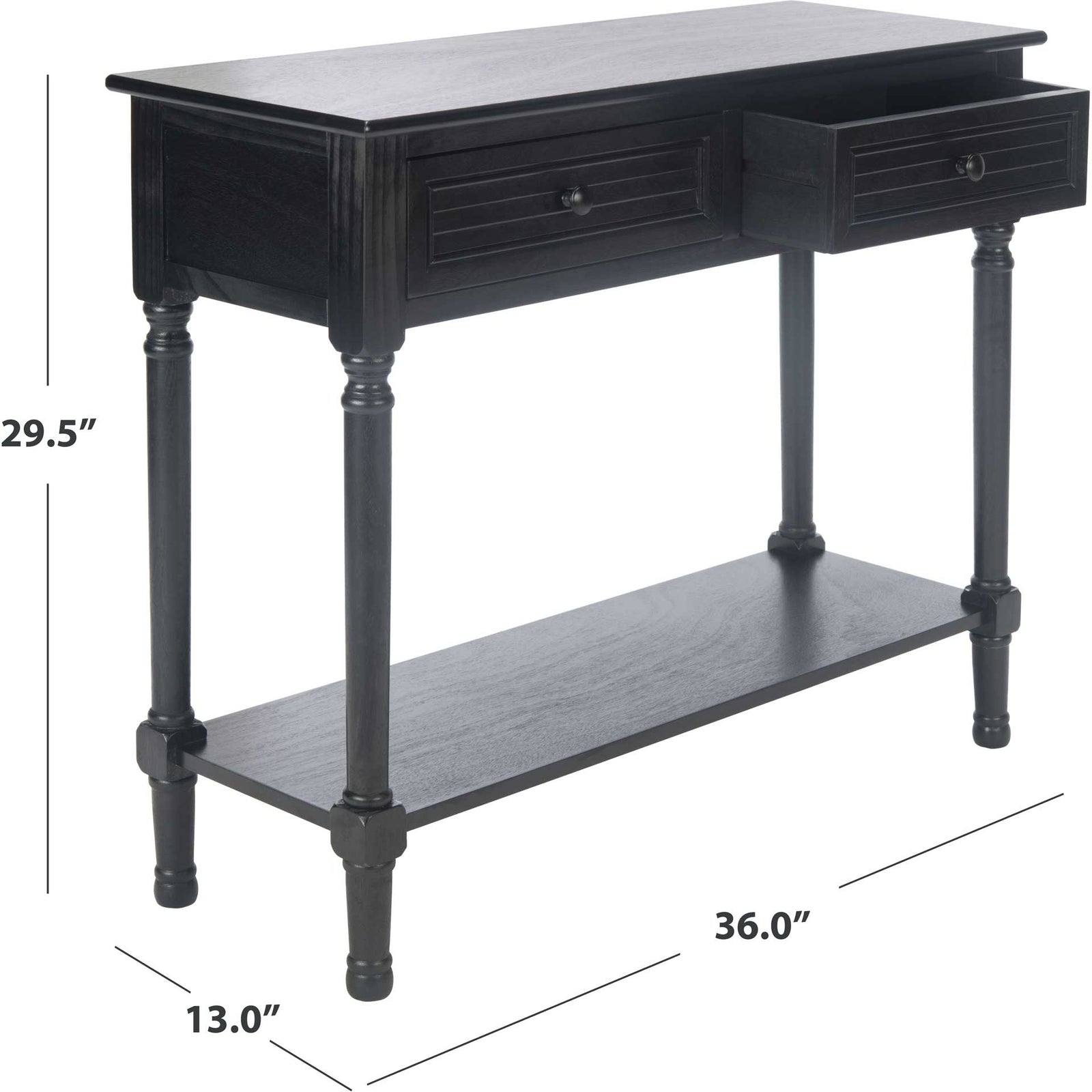 Talita 2 Drawer Console Table Black