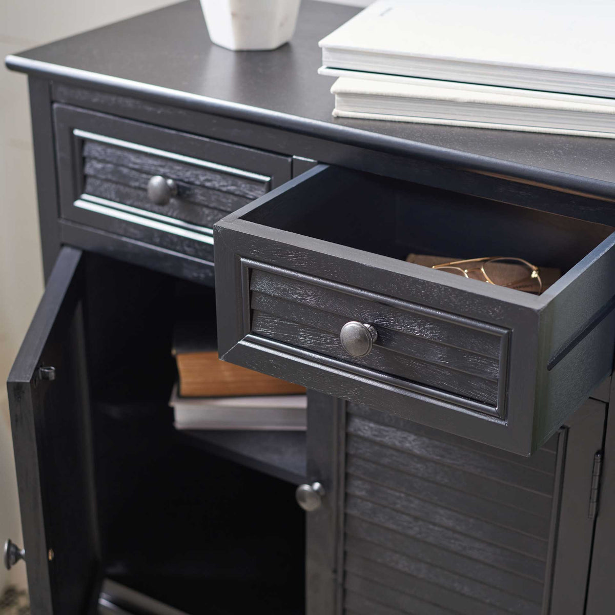 Talita 2 Drawer 2 Door Sideboard Black