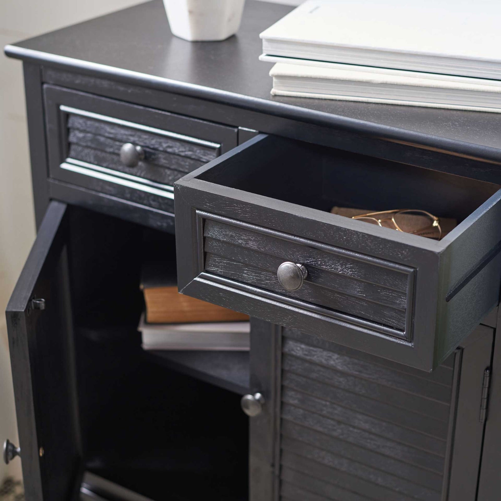 Talita 2 Drawer 2 Door Sideboard Black