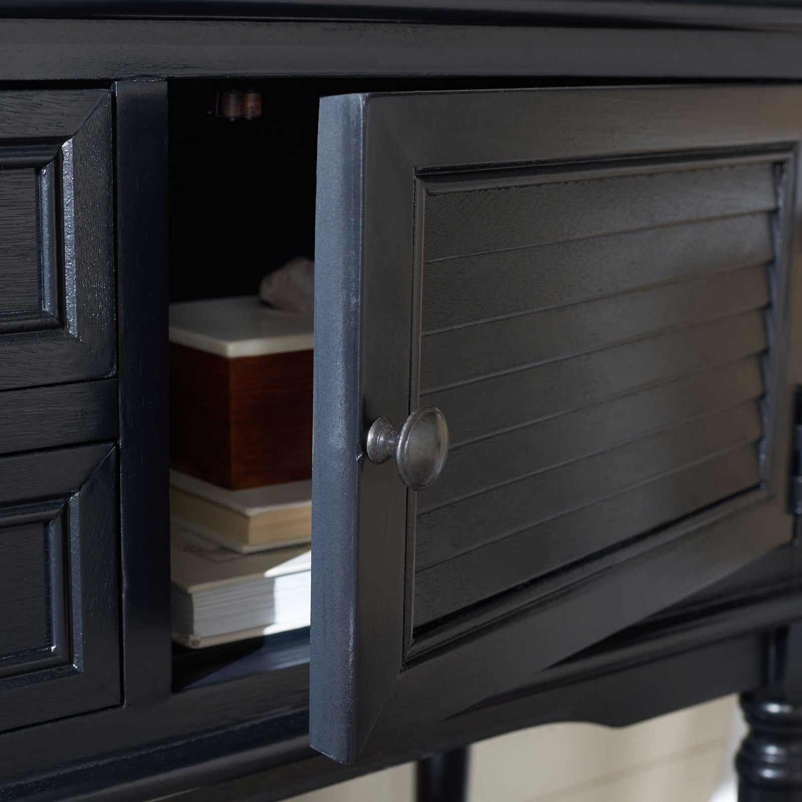 Talita 2 Drawer 2 Door Console Table Black