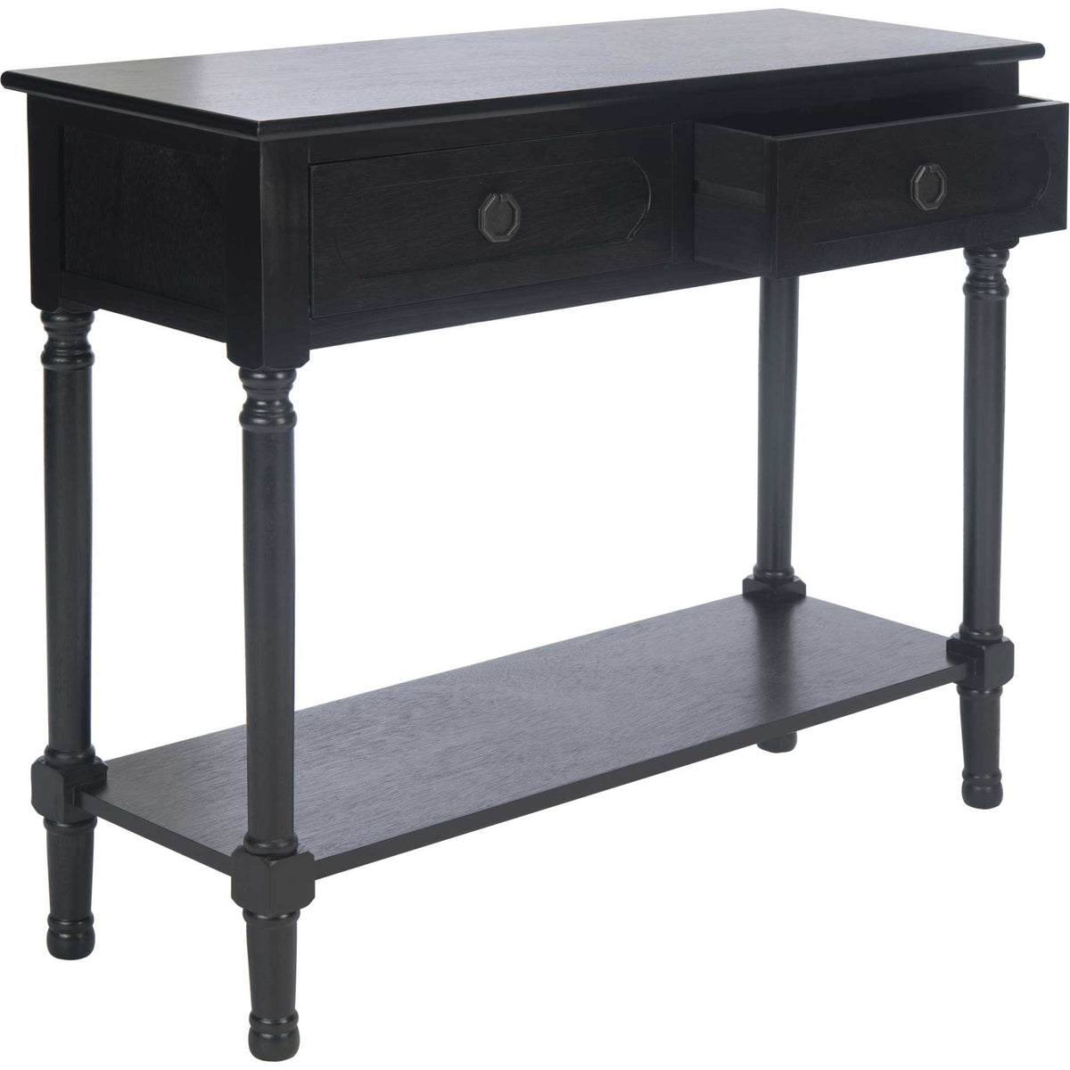 Alessa 2 Drawer Console Table Black