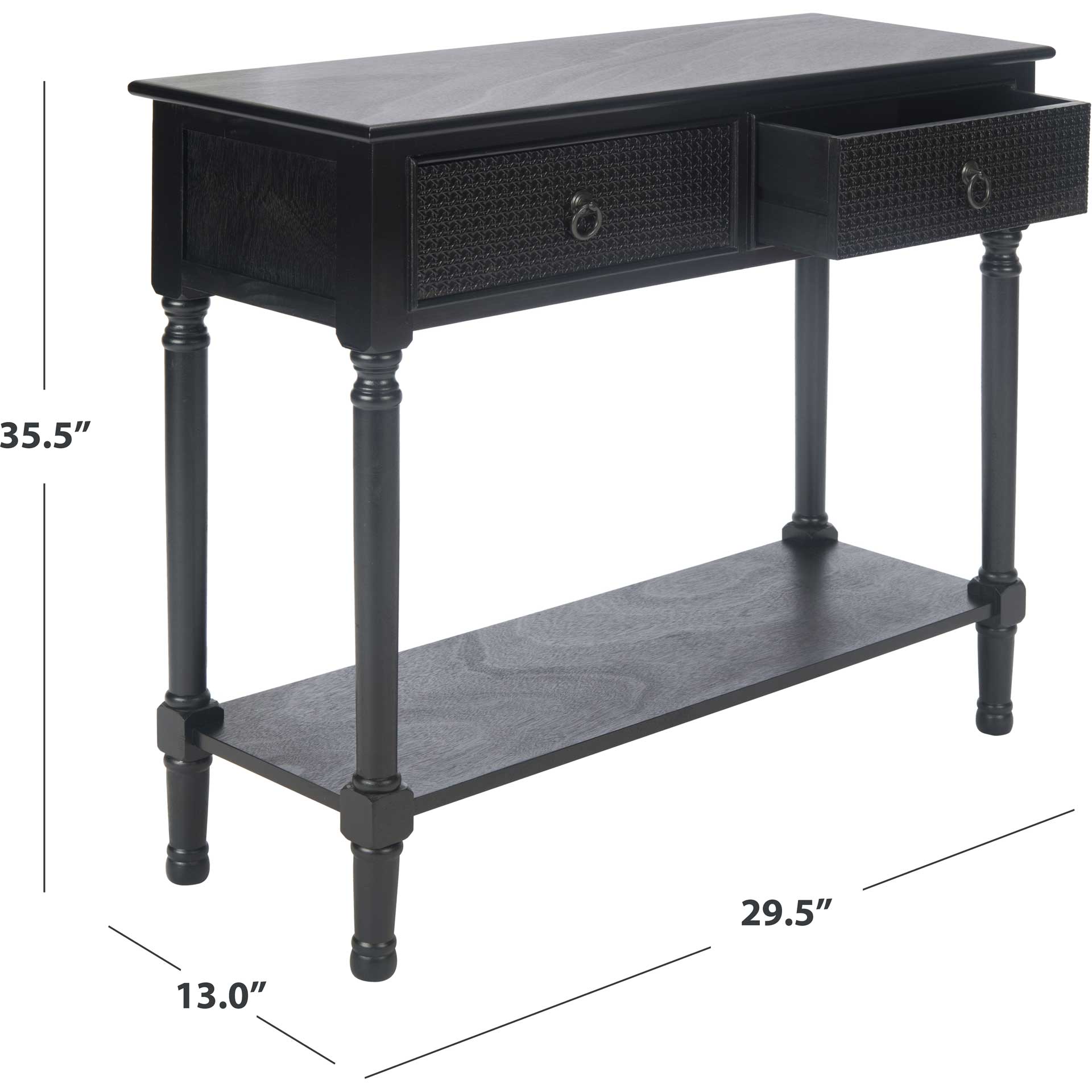 Hale 2 Drawer Console Table Black