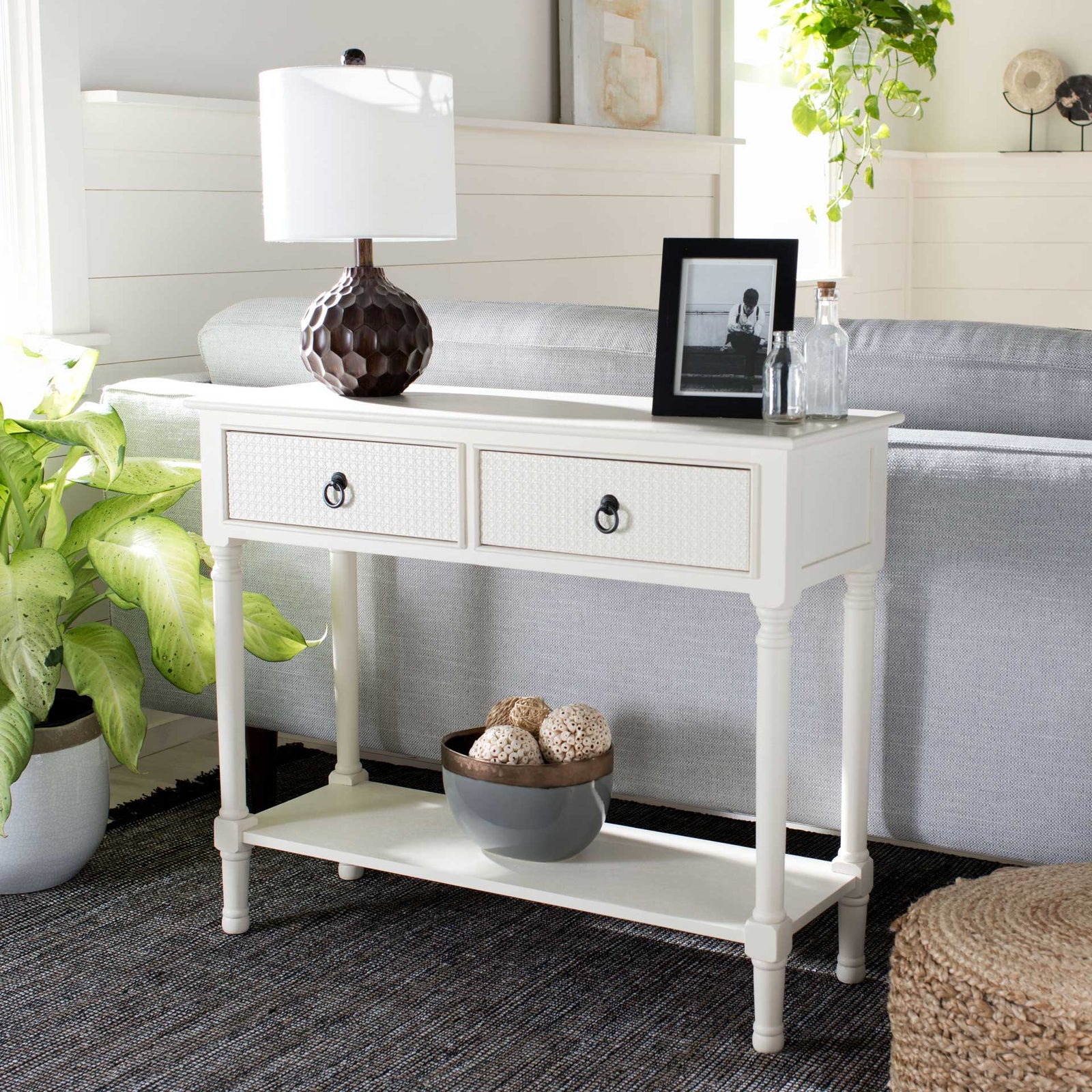 Hale 2 Drawer Console Table White