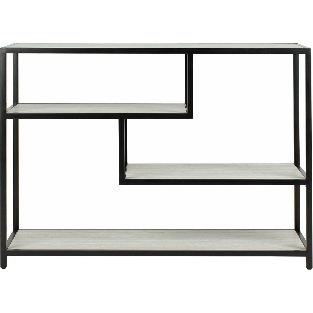 Reed Geometric Console Table Beige/Black