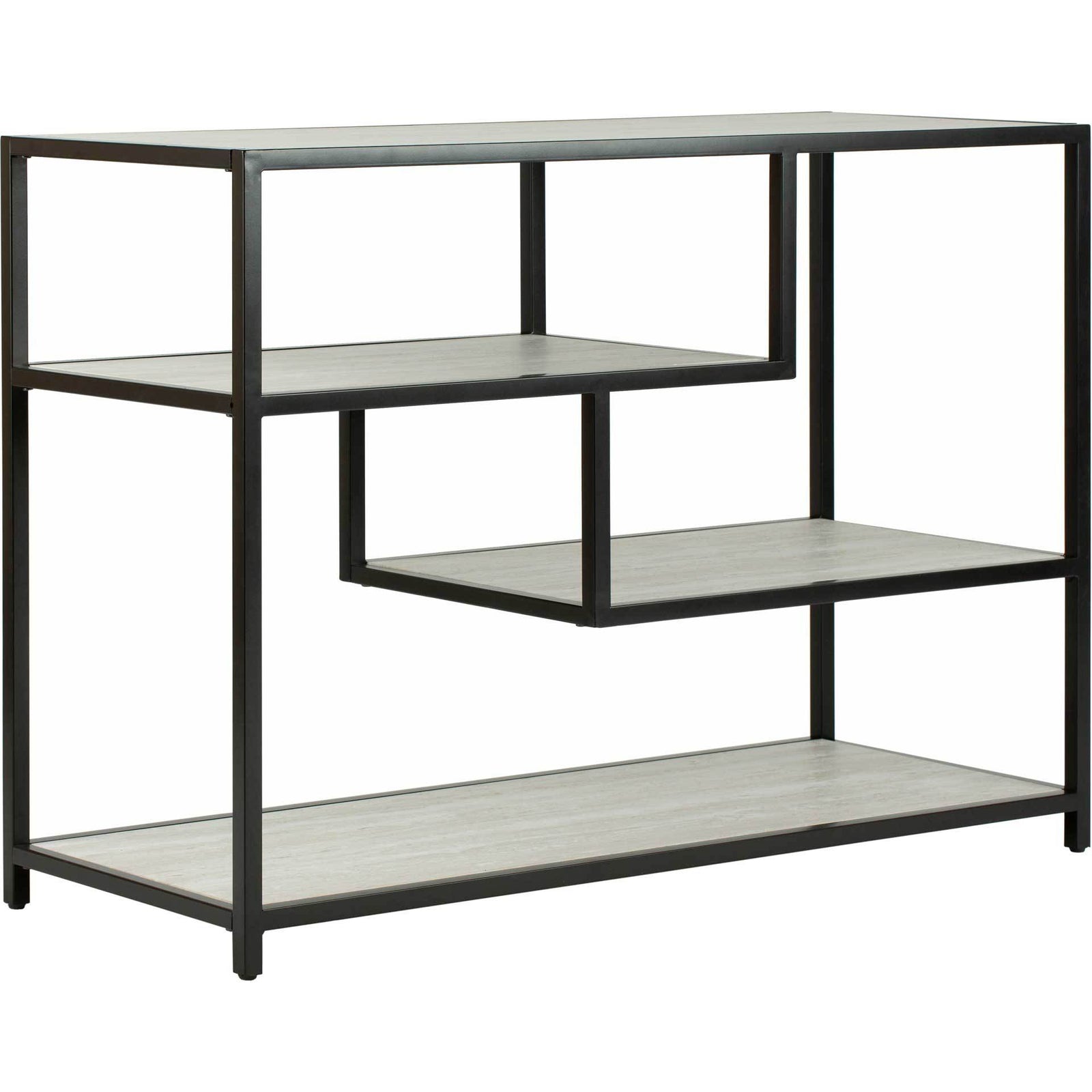 Reed Geometric Console Table Beige/Black