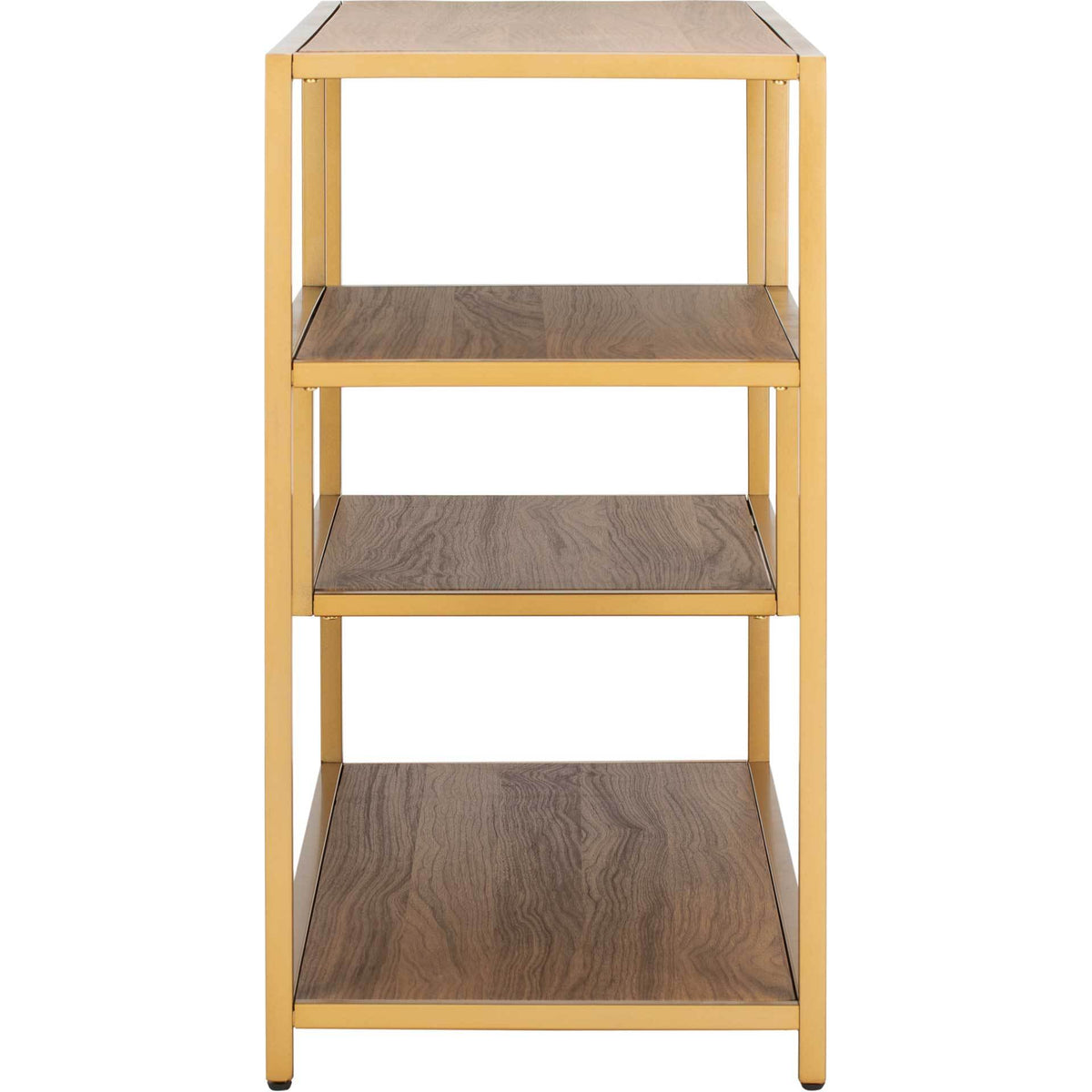 Reed Geometric Console Table Walnut/Gold