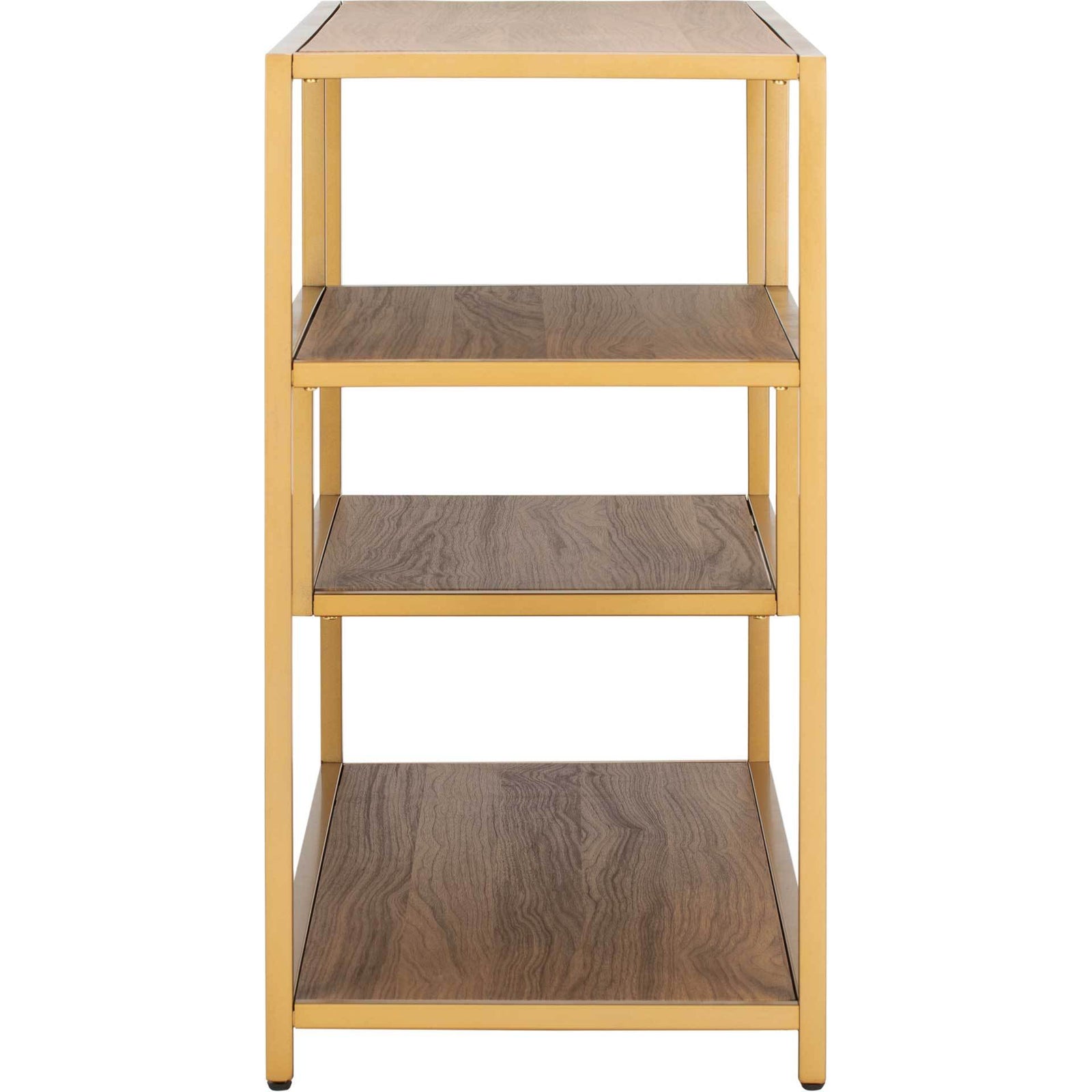 Reed Geometric Console Table Walnut/Gold