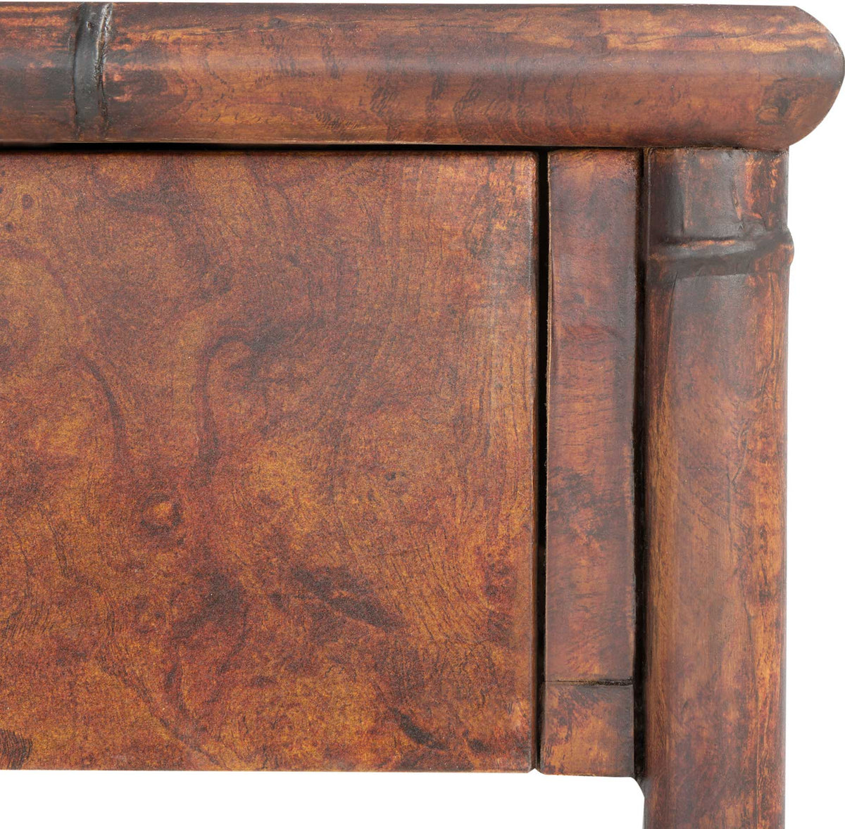 Tunisia 2 Drawer 1 Shelf Console Table Dark Brown/Gold