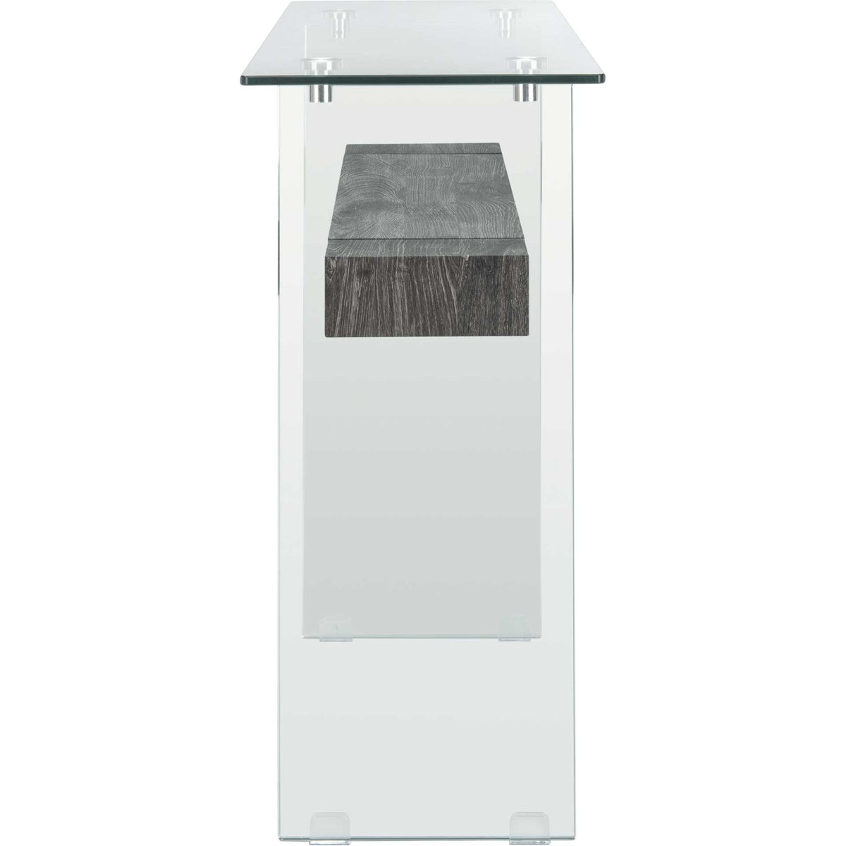 Karis Console Table Glass/Black Oak