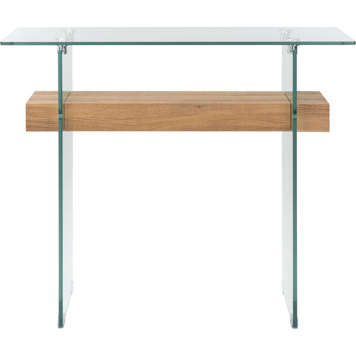 Karis Console Table Glass/Natural Brown