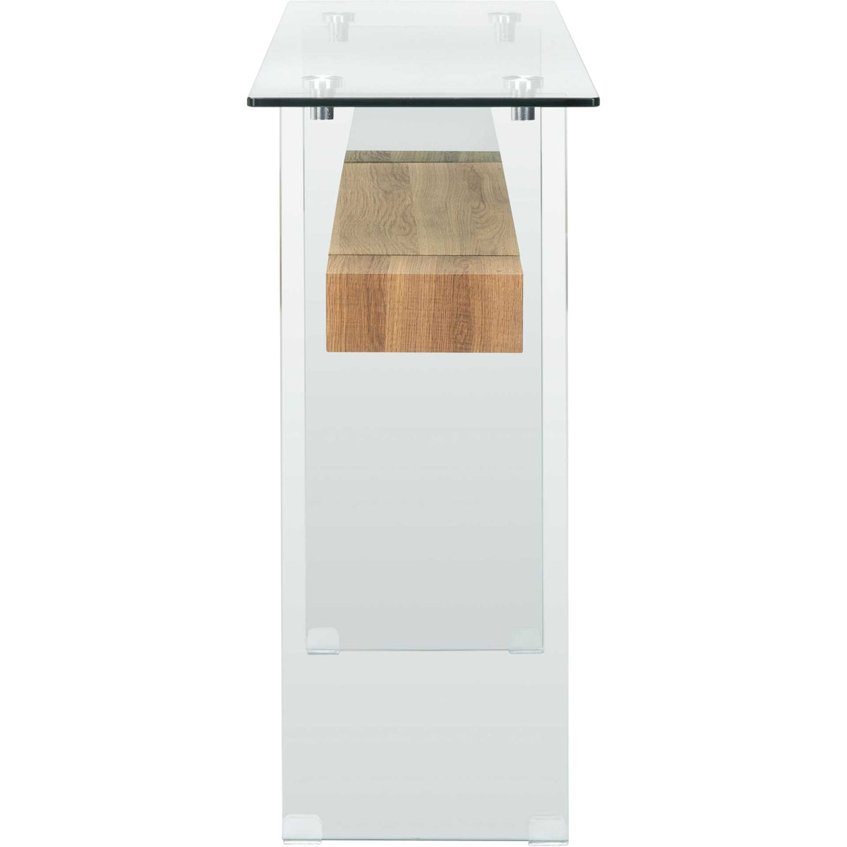 Karis Console Table Glass/Natural Brown