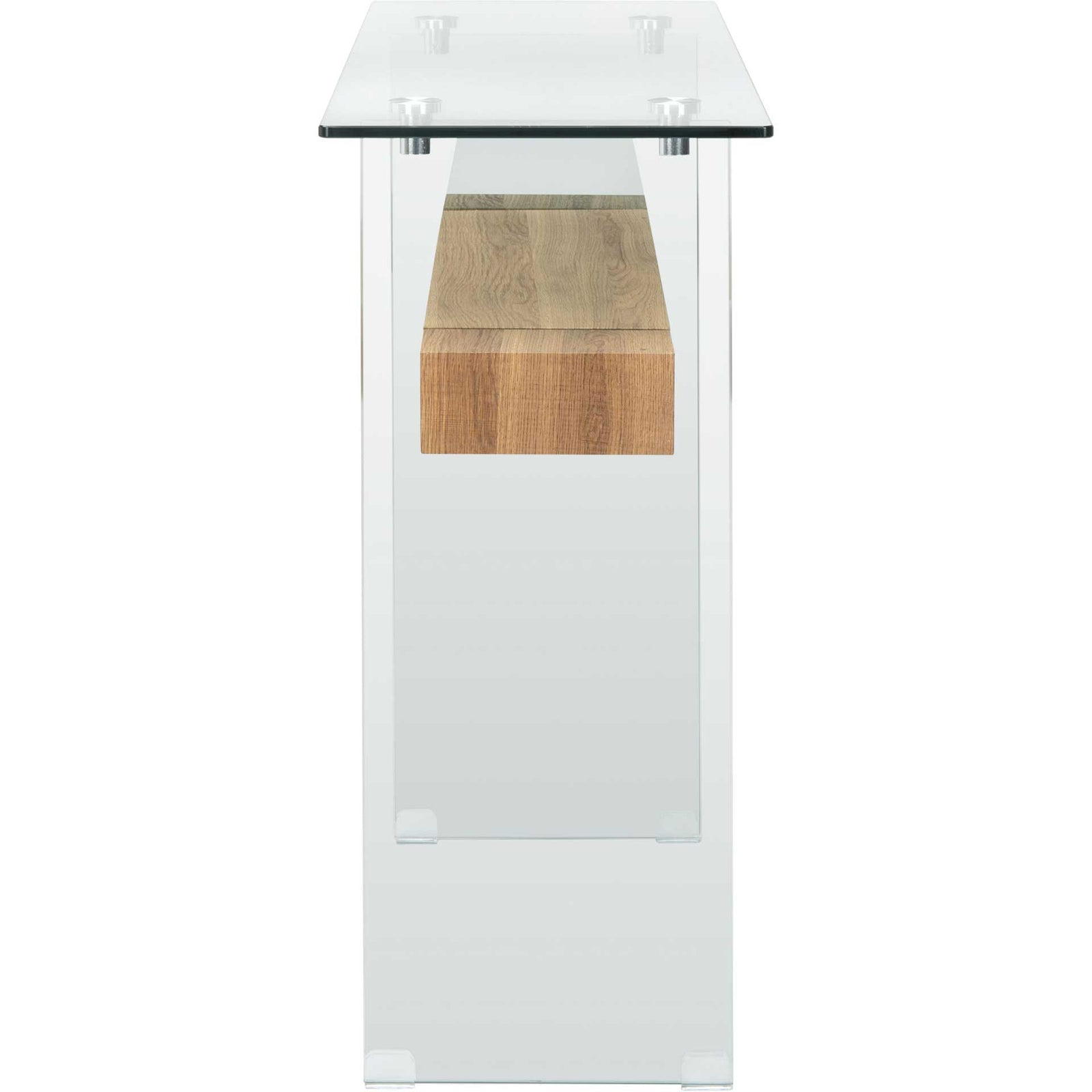 Karis Console Table Glass/Natural Brown
