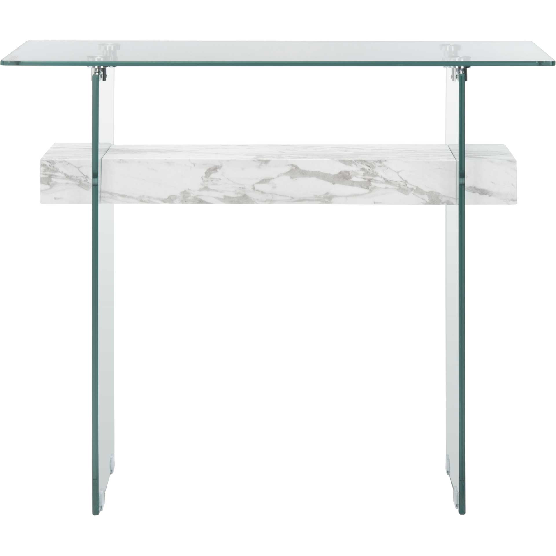 Karis Console Table Glass/White