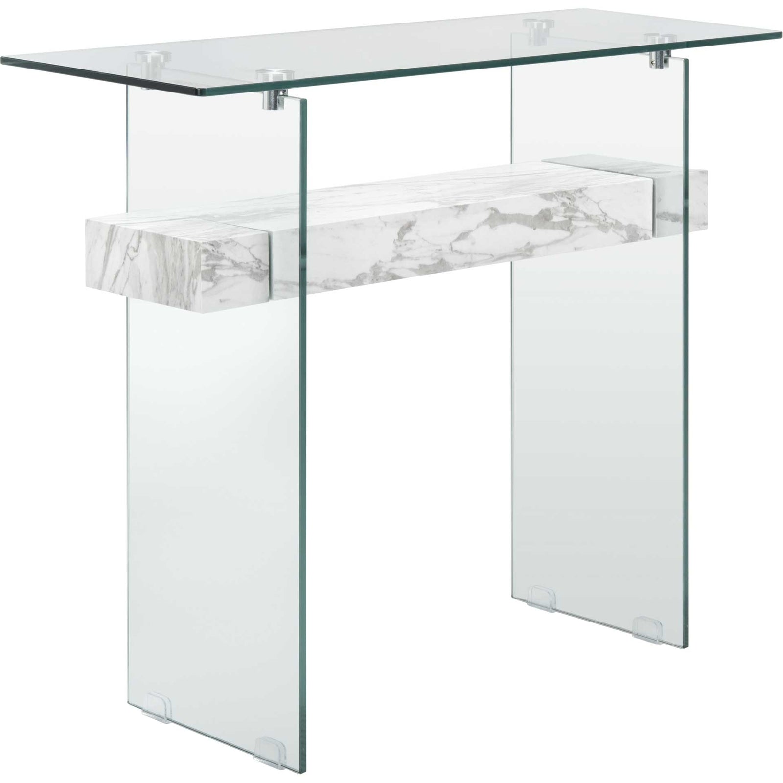 Karis Console Table Glass/White