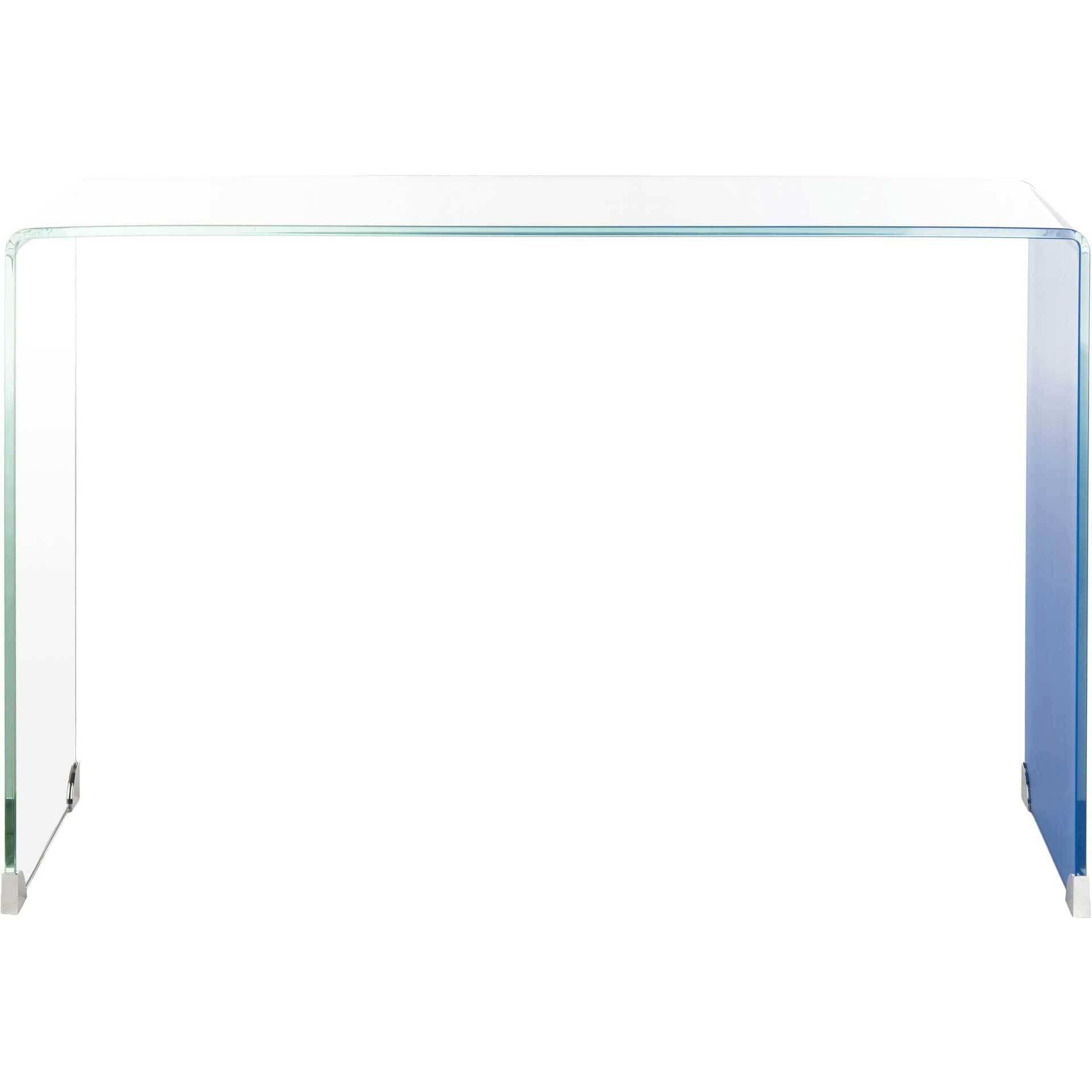 Cristopher Ombre Glass Console Table Clear/Blue