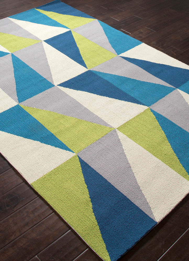 Colors Right Angle Blue Area Rug