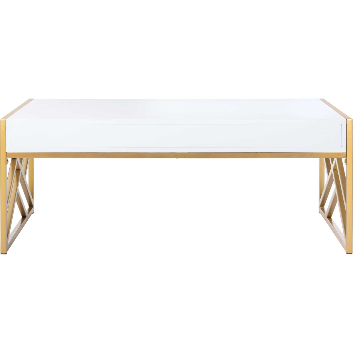 Elias 2 Drawer Coffee Table White/Gold