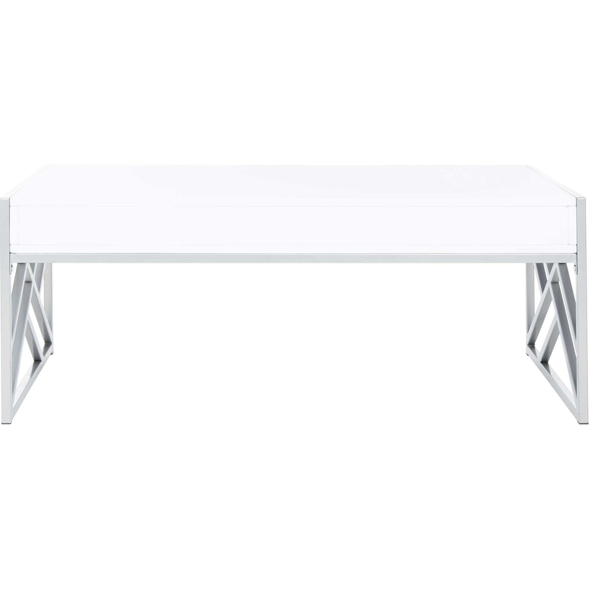 Elias 2 Drawer Coffee Table White/Silver