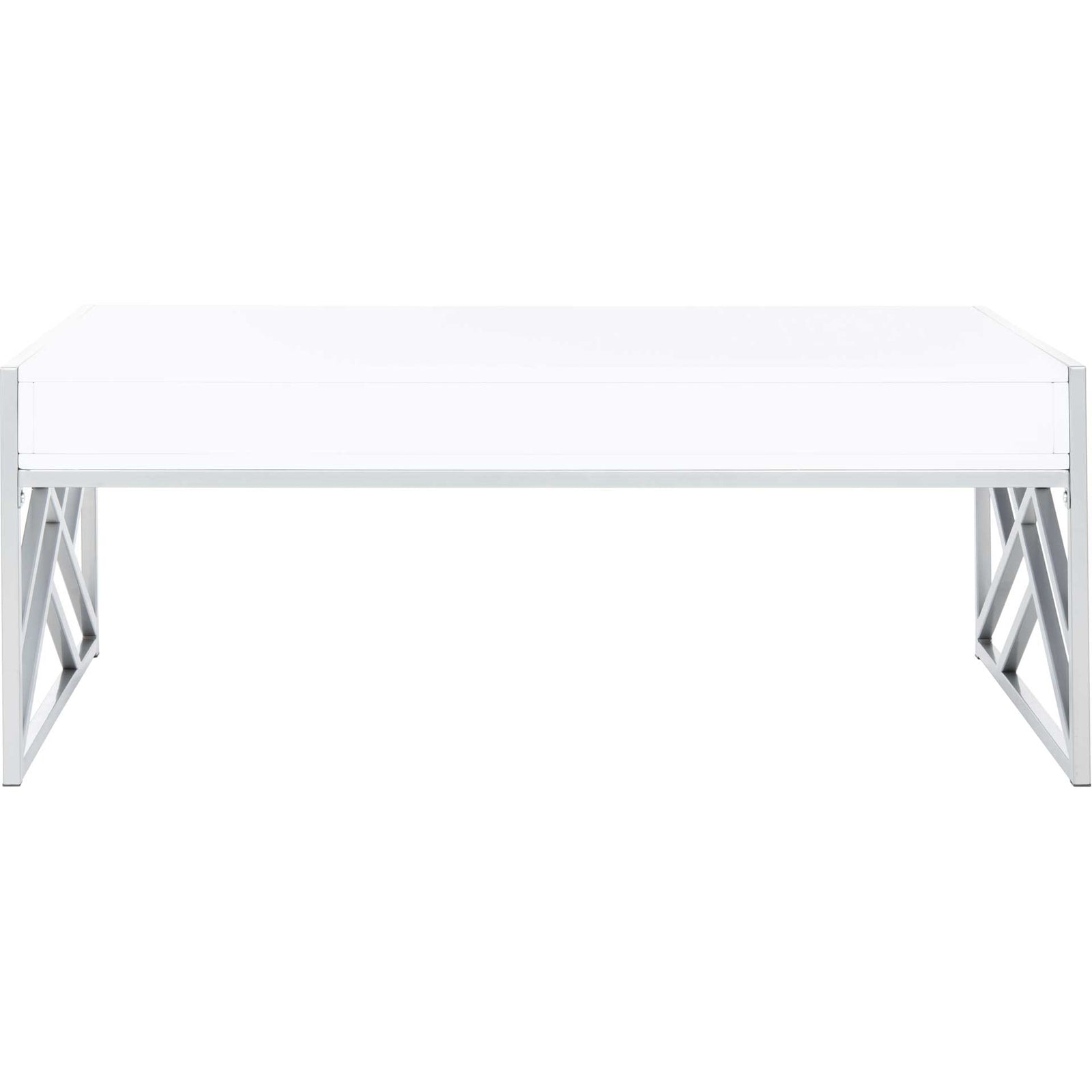 Elias 2 Drawer Coffee Table White/Silver