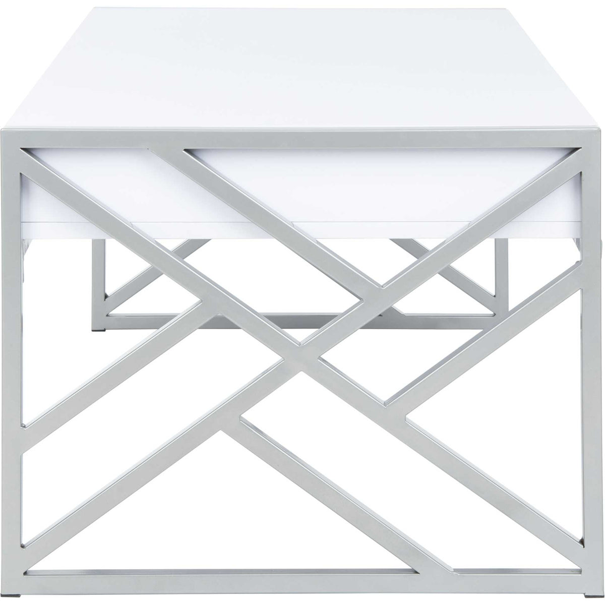 Elias 2 Drawer Coffee Table White/Silver