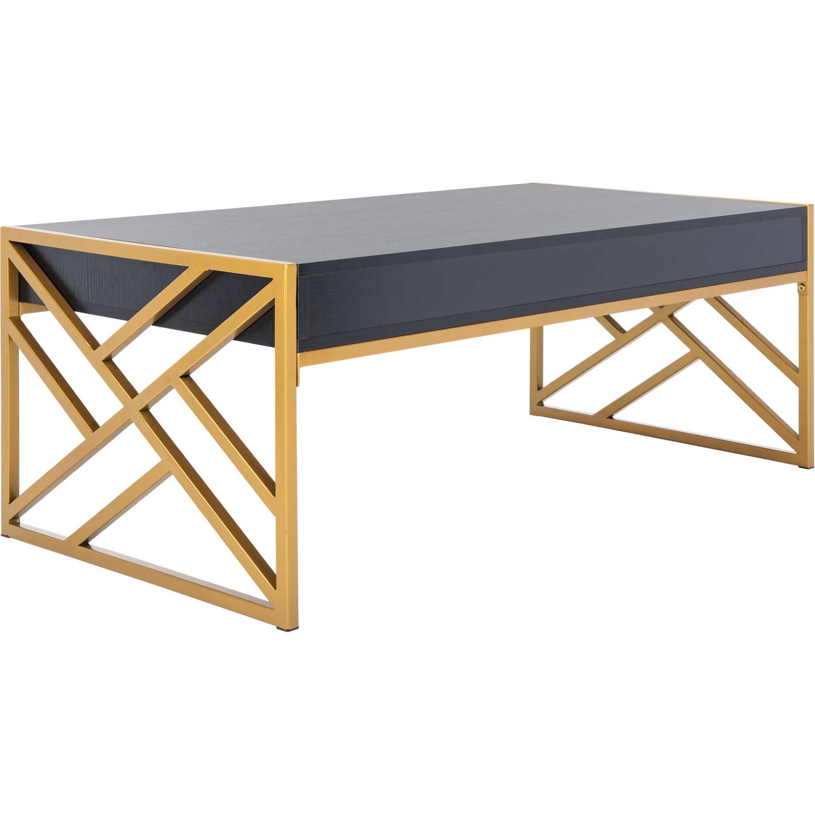 Elias 2 Drawer Coffee Table Black/Gold