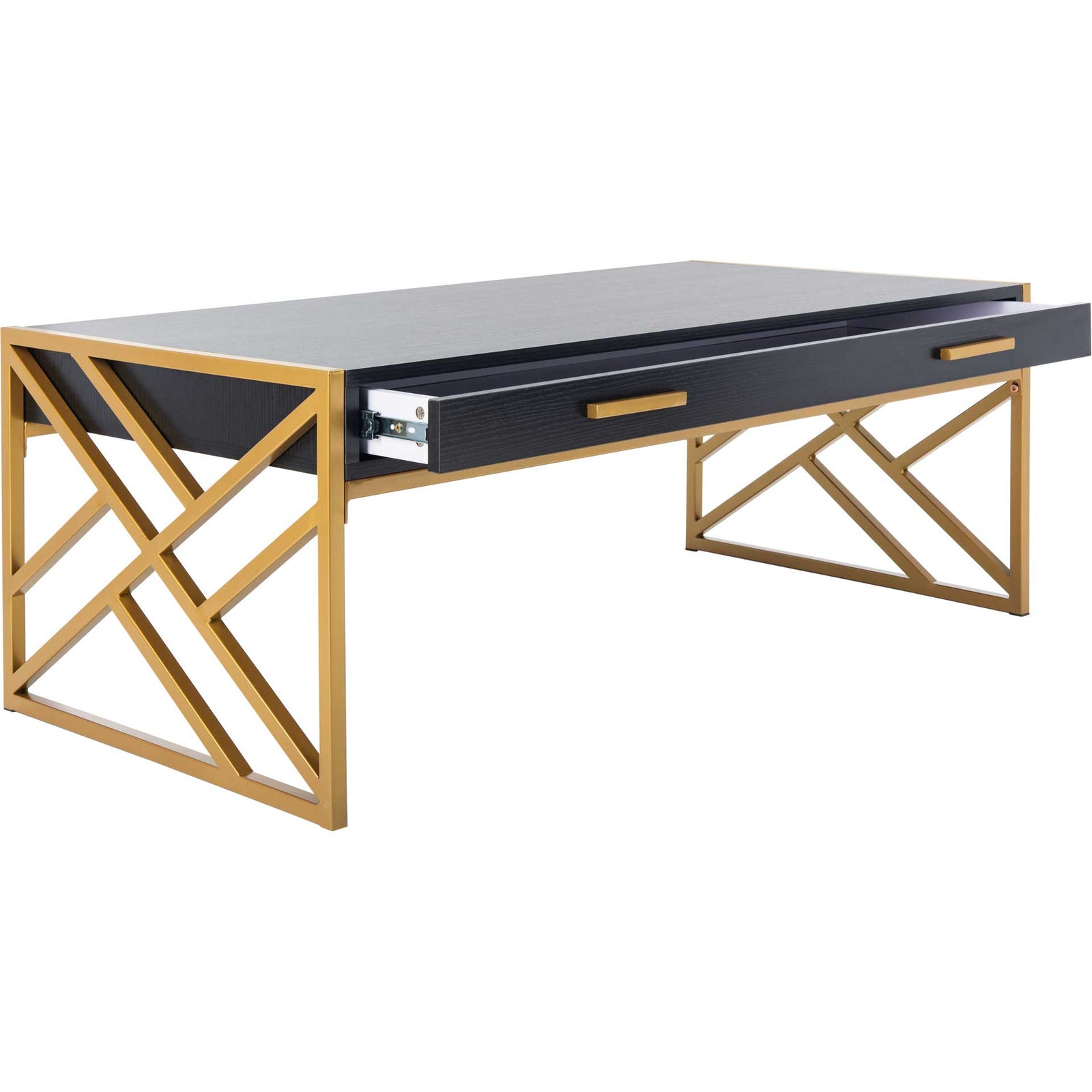 Elias 2 Drawer Coffee Table Black/Gold