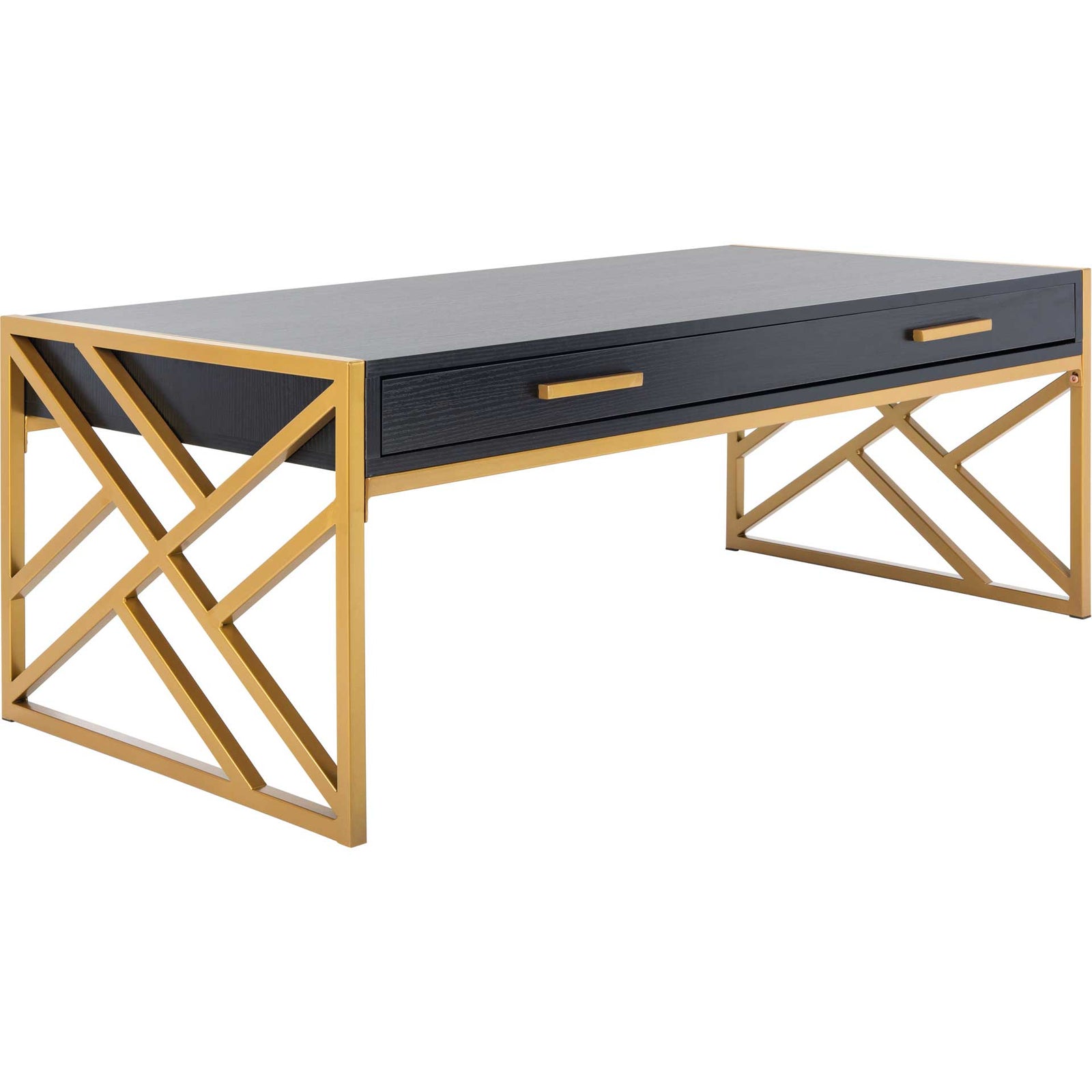 Elias 2 Drawer Coffee Table Black/Gold