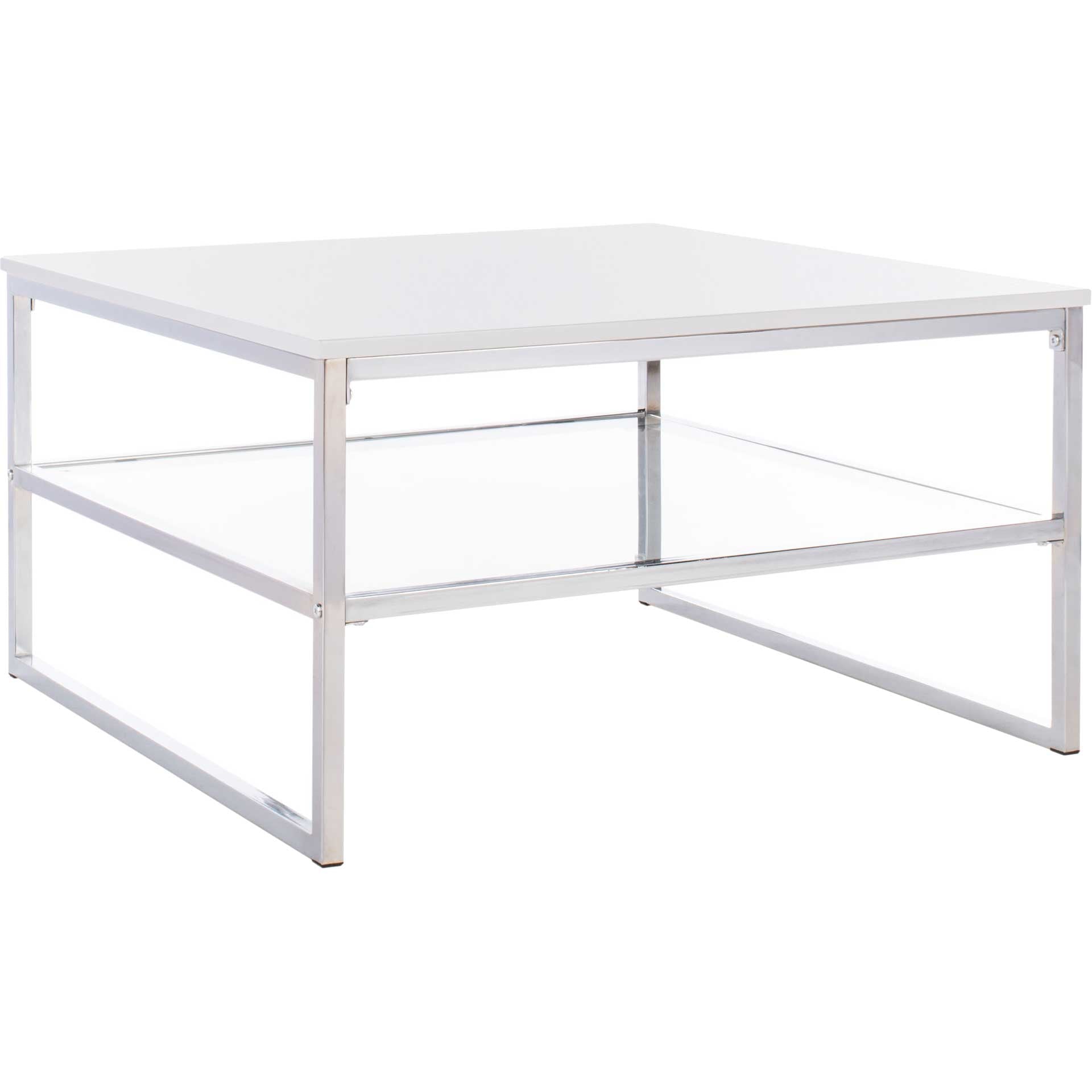 Raul 2 Tier Square Coffee Table White