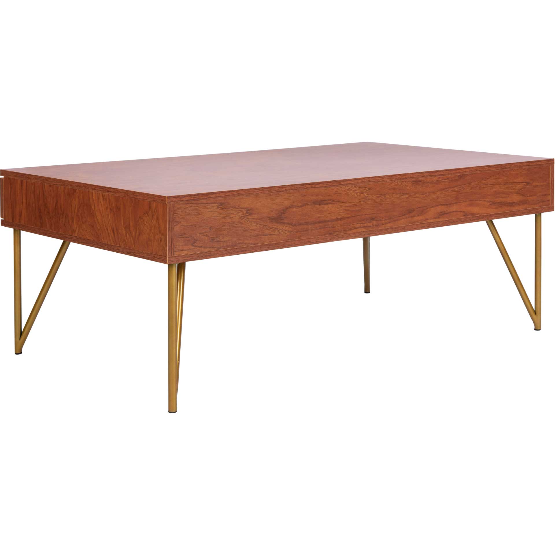 Pierce Two Drawer Coffee Table Natural/Gold