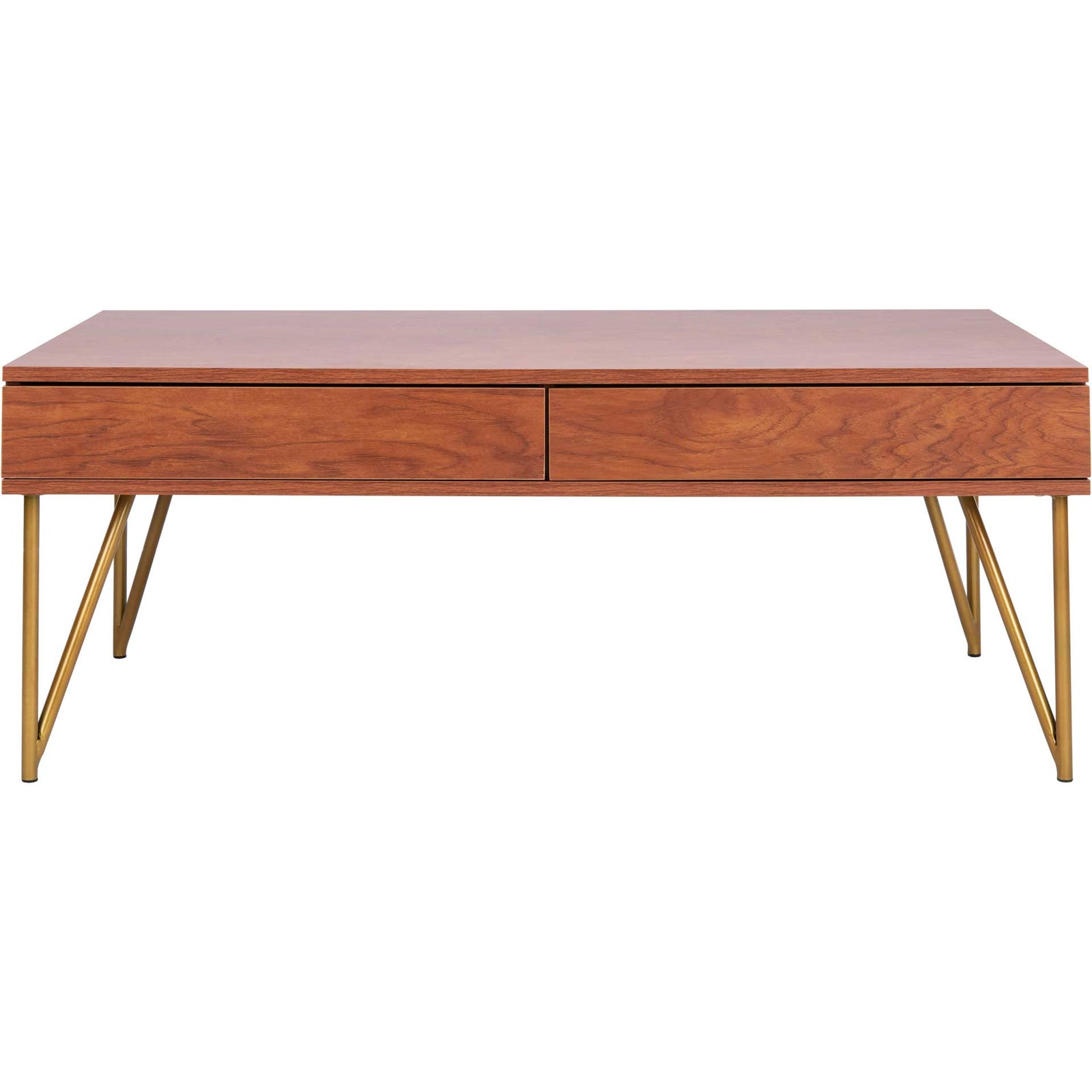 Pierce Two Drawer Coffee Table Natural/Gold