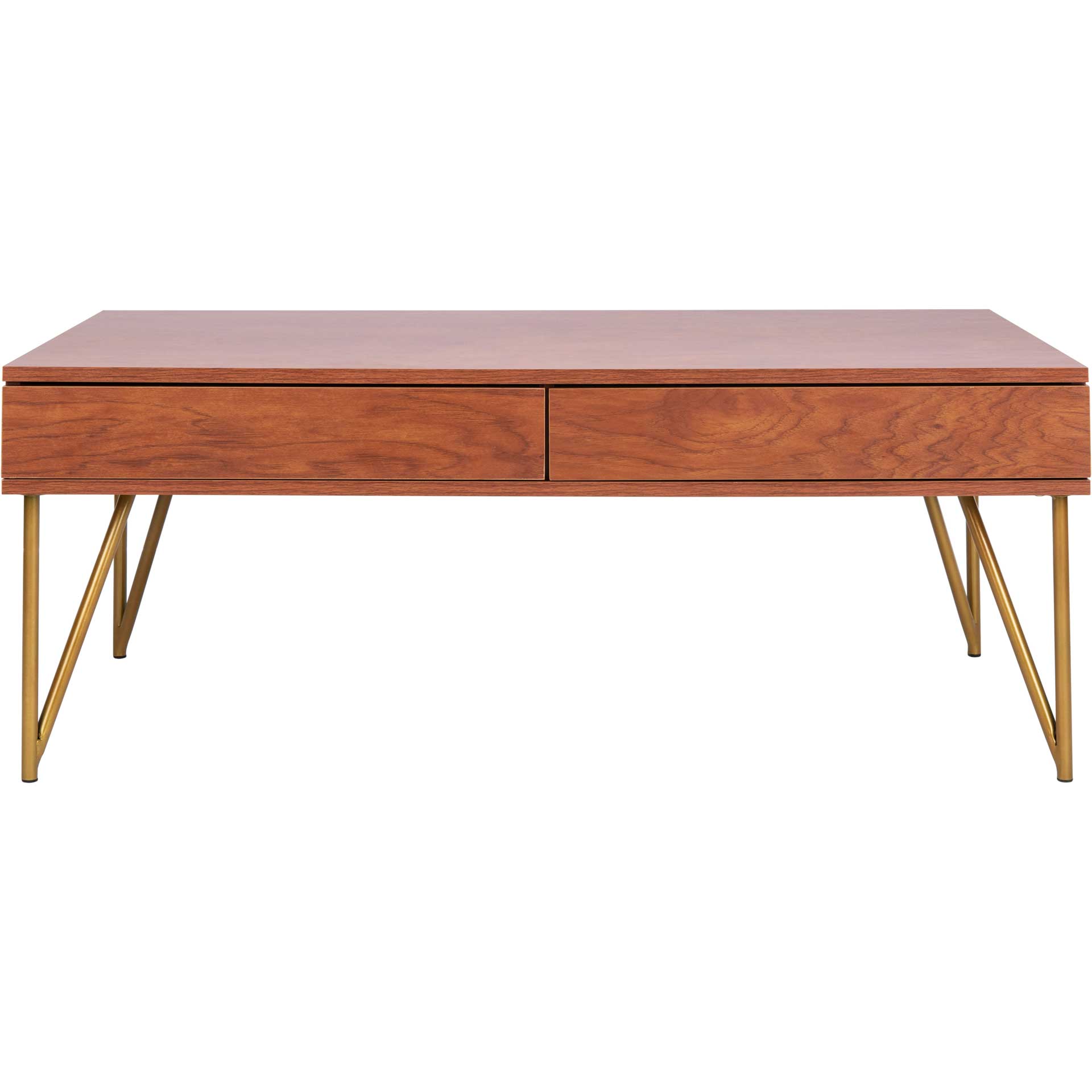 Pierce Two Drawer Coffee Table Natural/Gold