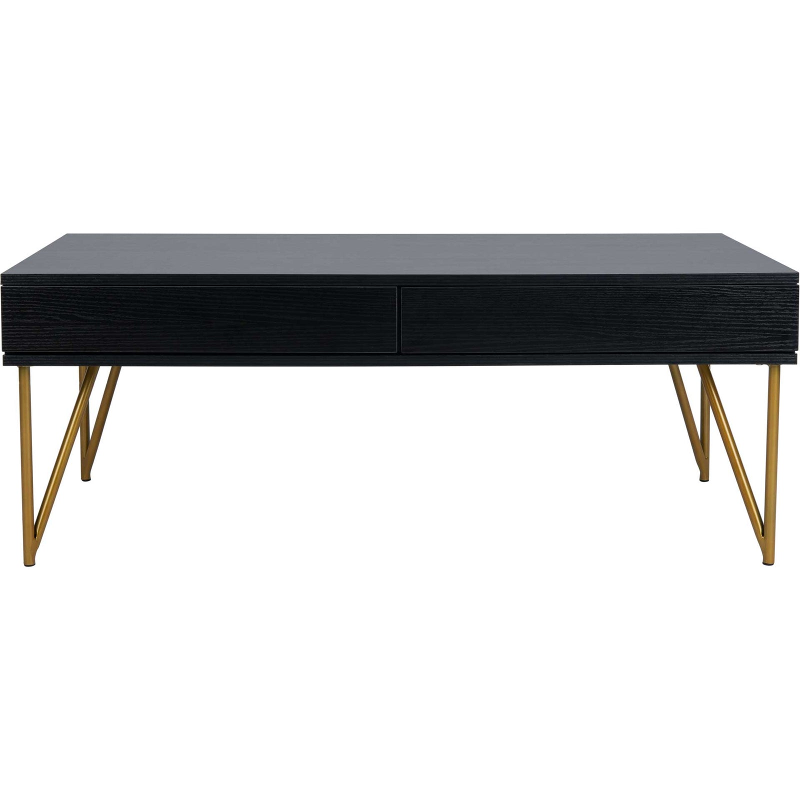 Pierce Two Drawer Coffee Table Black/Gold