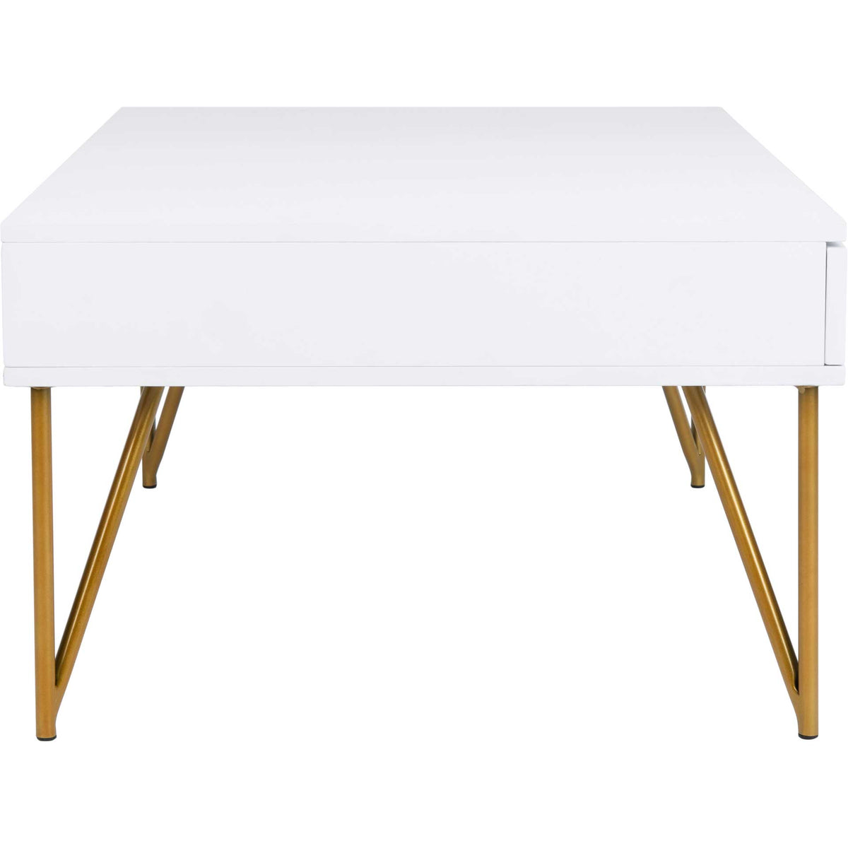 Pierce Two Drawer Coffee Table White/Gold