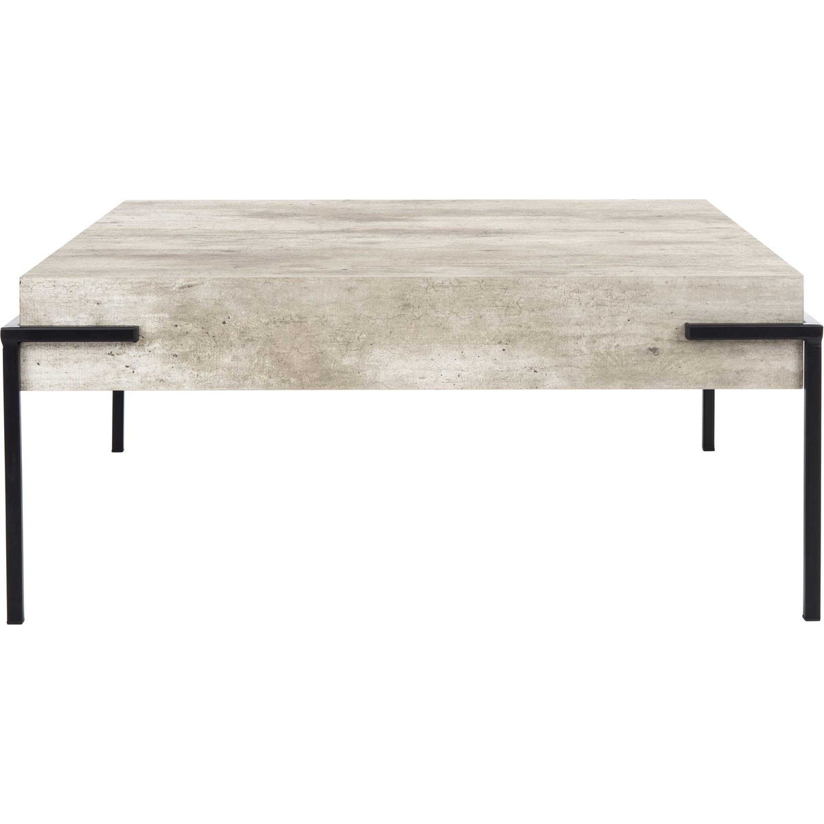 Elliot Square Coffee Table Light Gray/Black