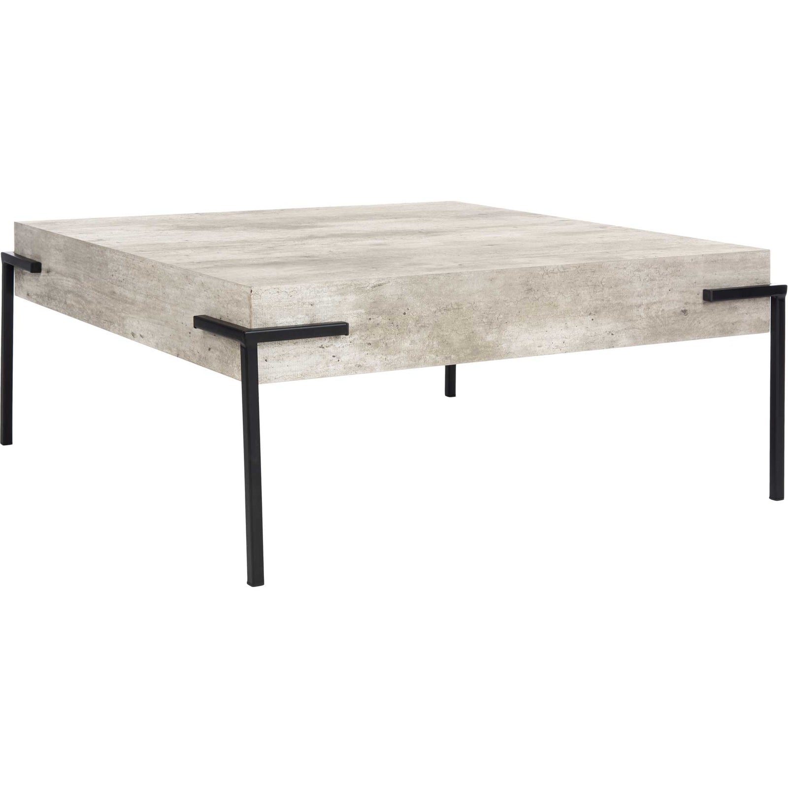 Elliot Square Coffee Table Light Gray/Black