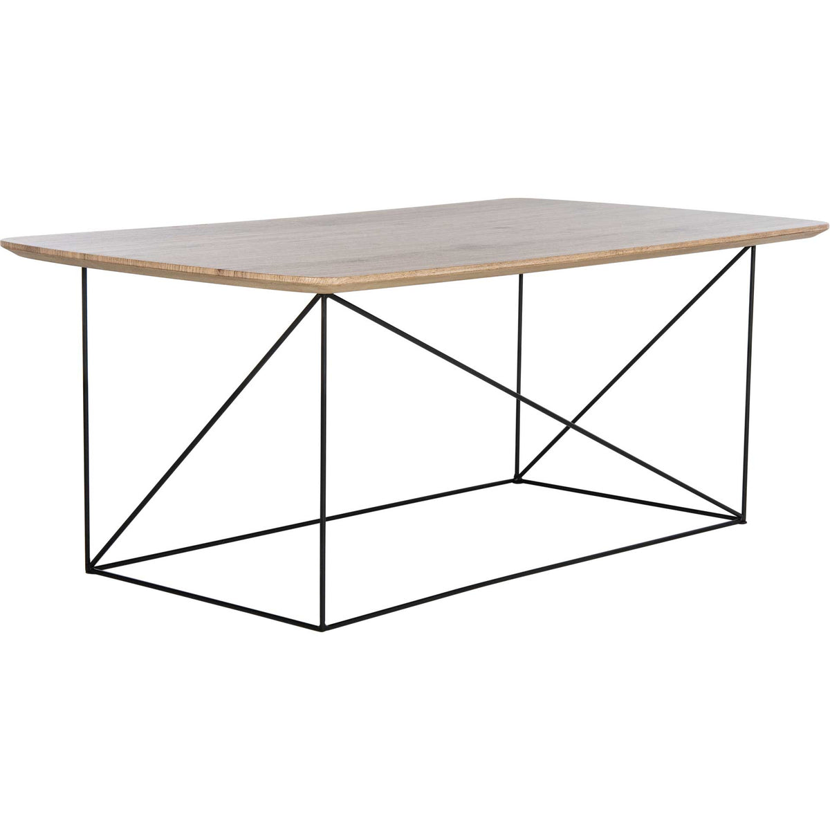 Ryder Coffee Table Taupe Brown Pine/Black