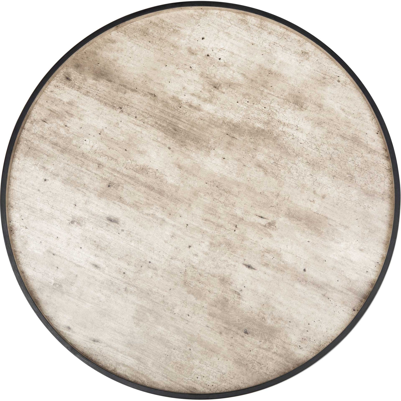 Freya Round Tray Top Coffee Table Light Gray/Black