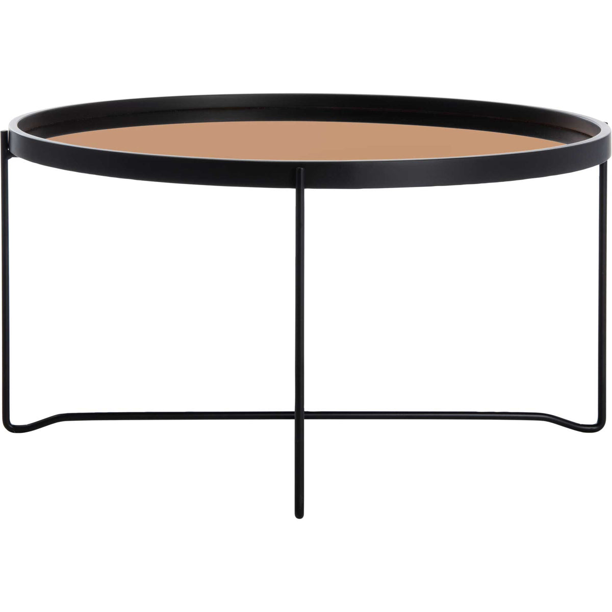 Rubicon Round Tray Top Coffee Table Rose Gold/Black